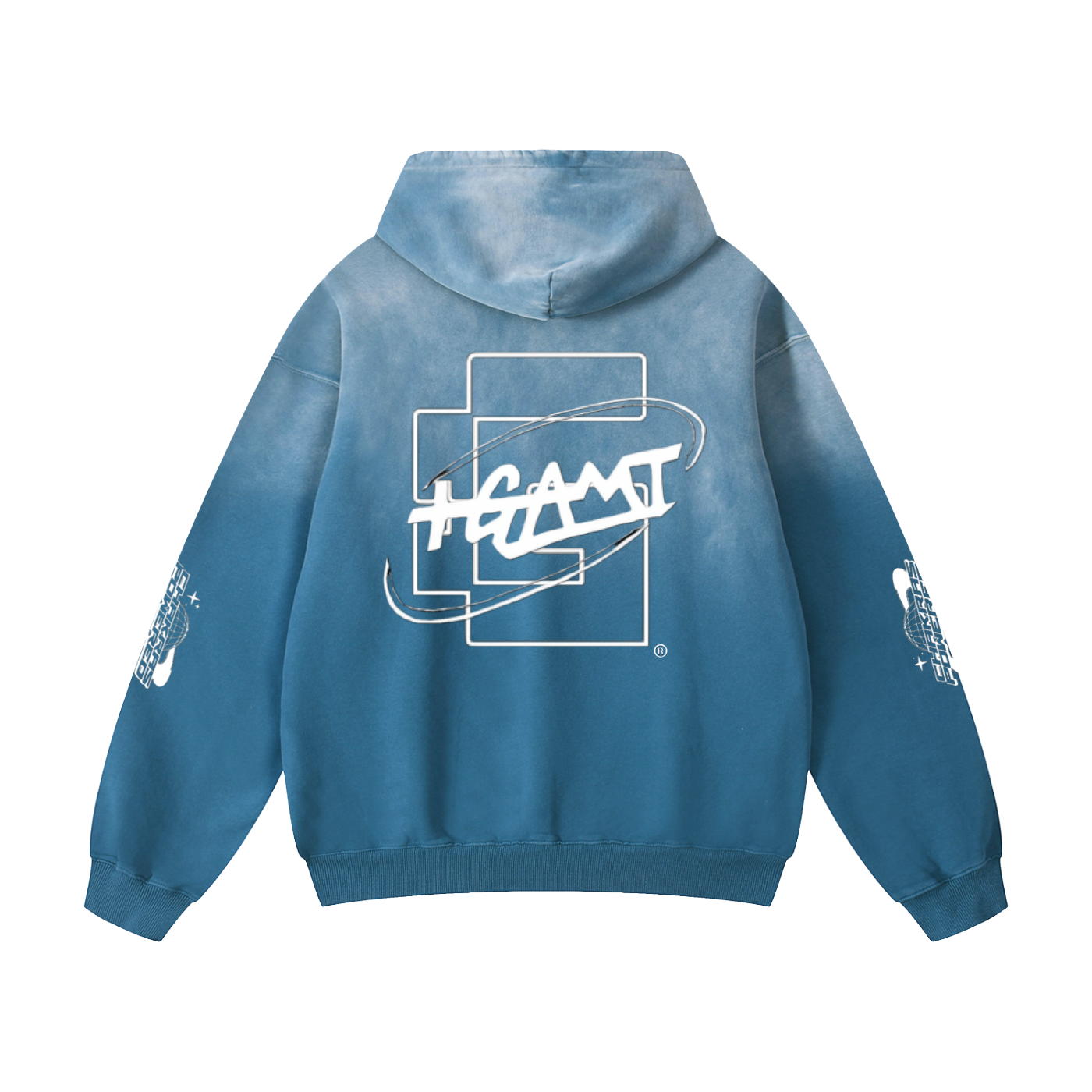 Heavyweight Sunfade Oversized Hoodie — Thank God* + +G Swoop + Chakras Powered Edition