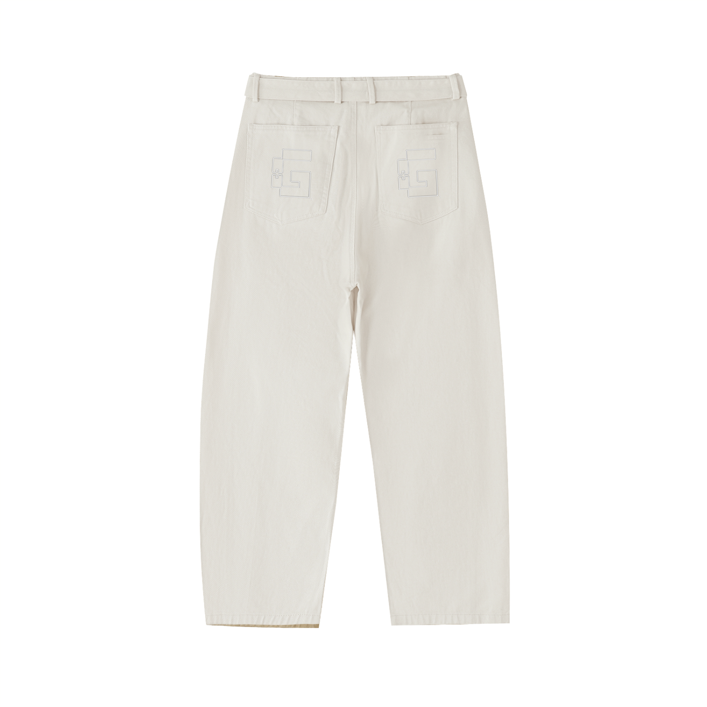 Belted Barrel‑Leg Chino Pants — +GAMI® Swoop Stamp Edition