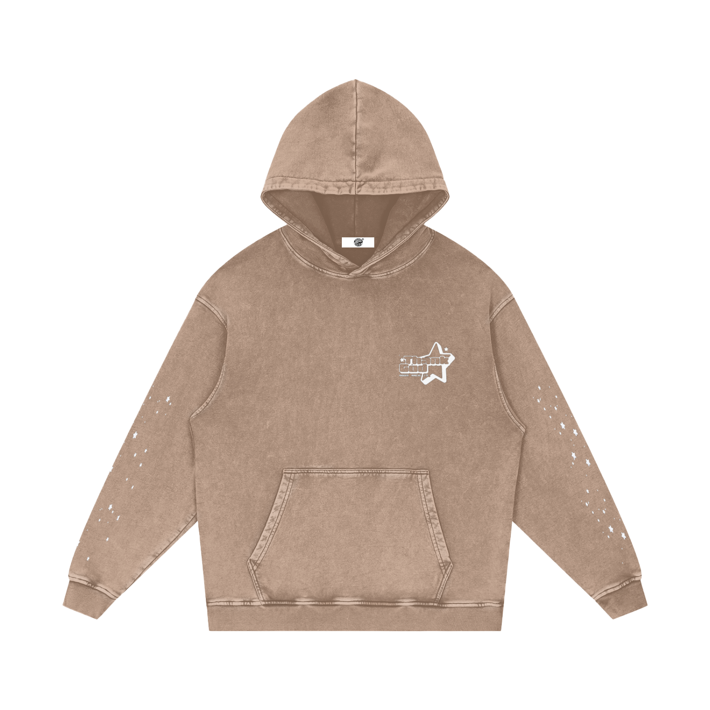 Snow‑Washed Loose Cotton Hoodie — Thank God* Edition