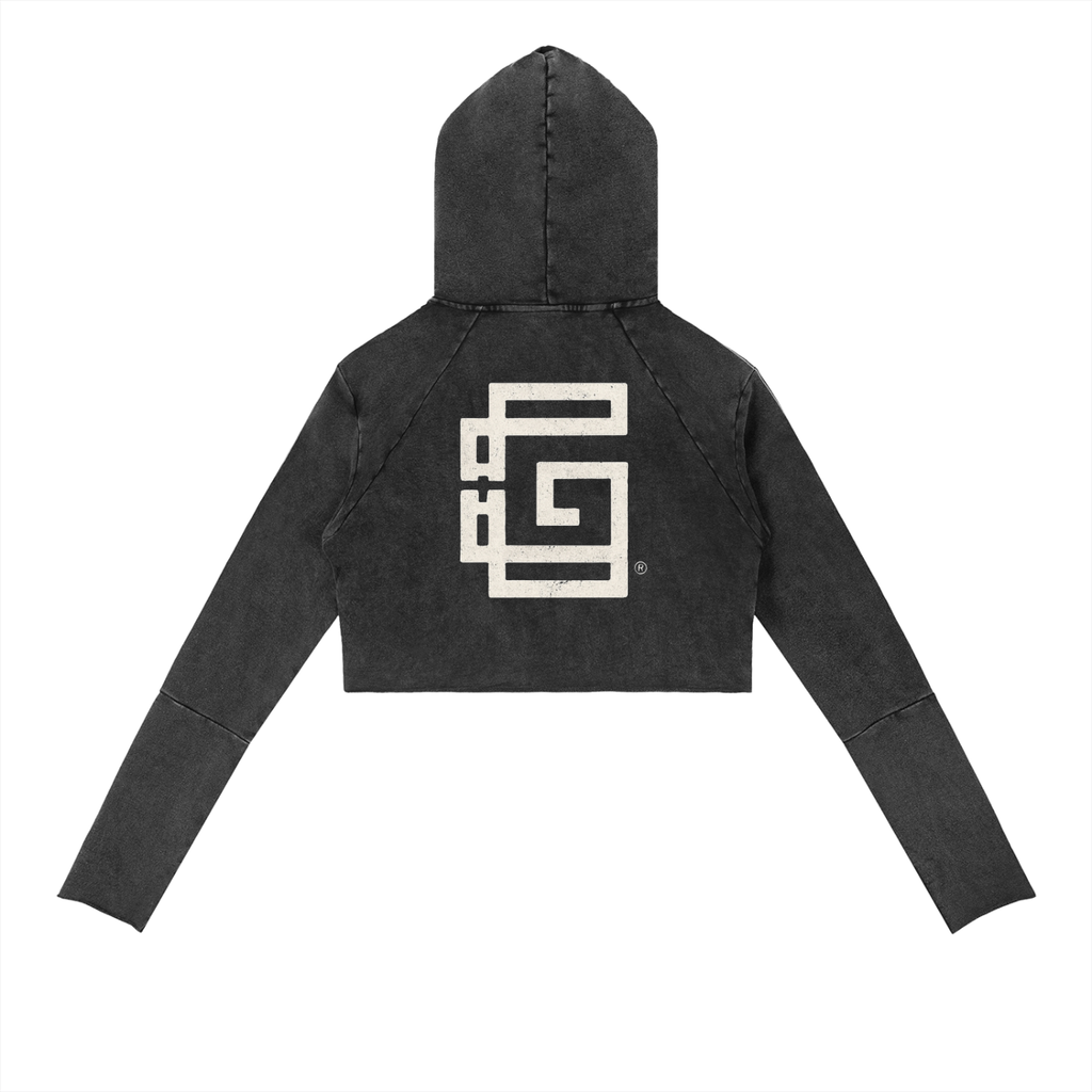 Vintage Washed Raw Edge Hoodie — High Road Glitch Identity Edition