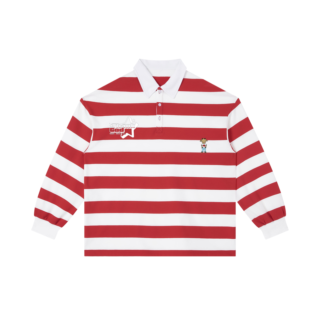 Red White Stripe Polo Shirt