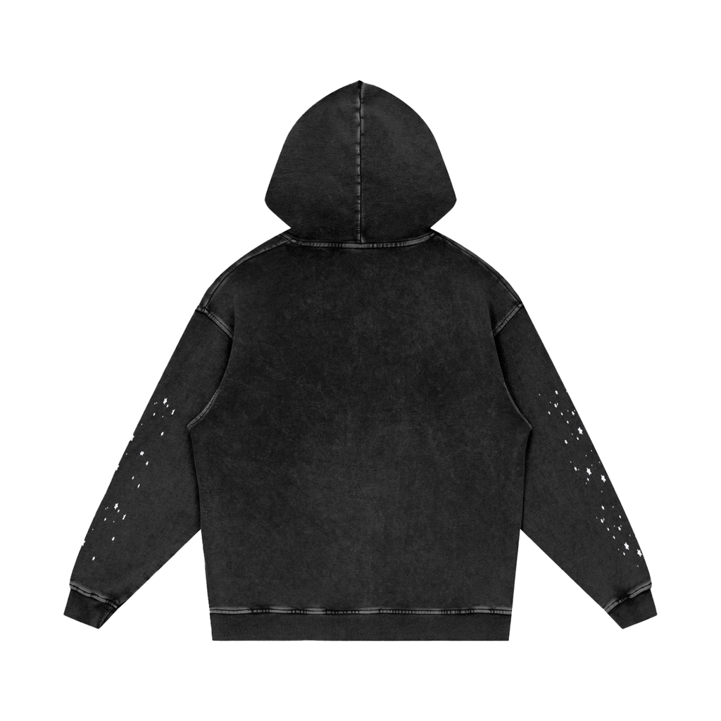 Snow‑Washed Loose Cotton Hoodie — Thank God* Edition