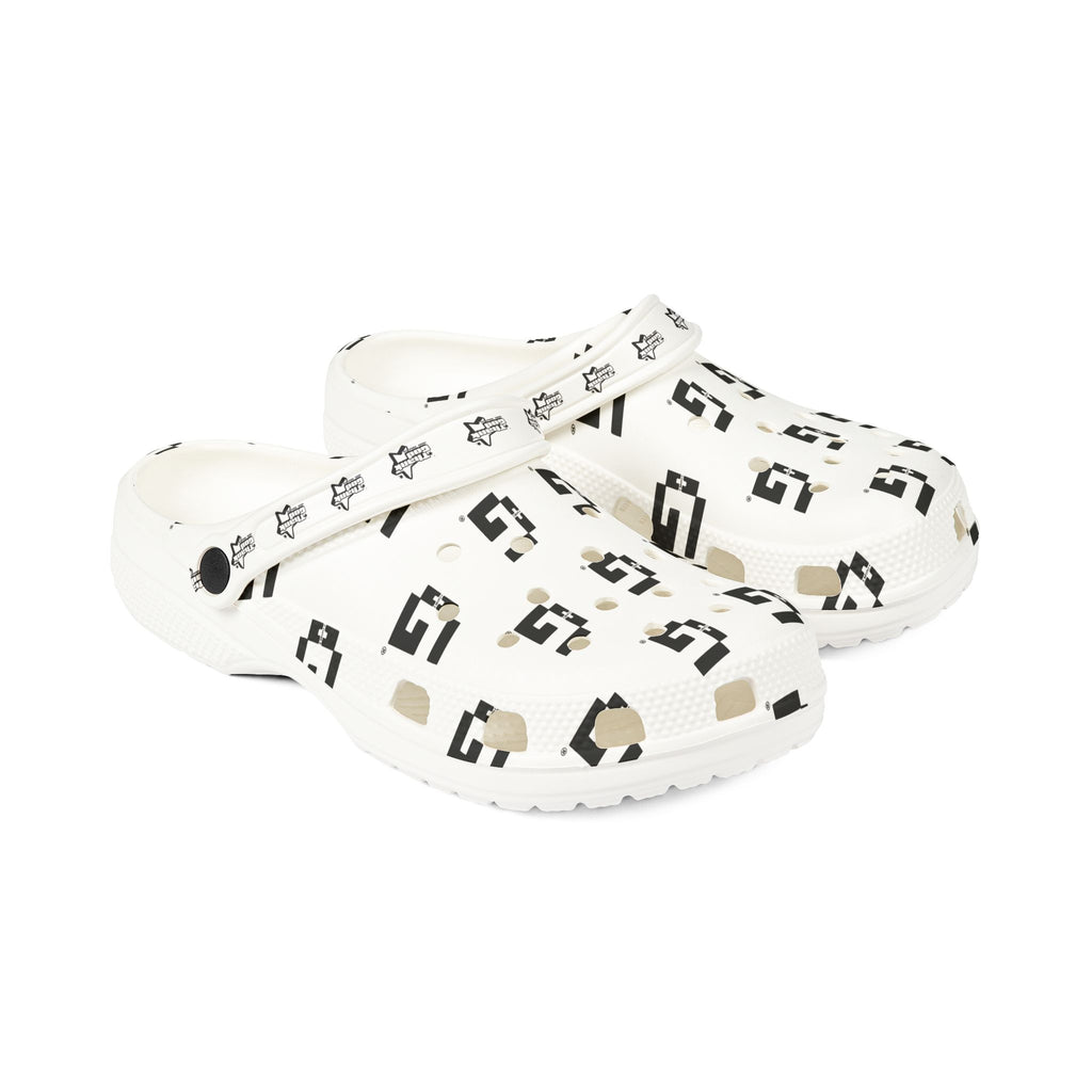 Monogram G Pattern EVA Foam Clogs — Lightweight Printed Slip‑Ons