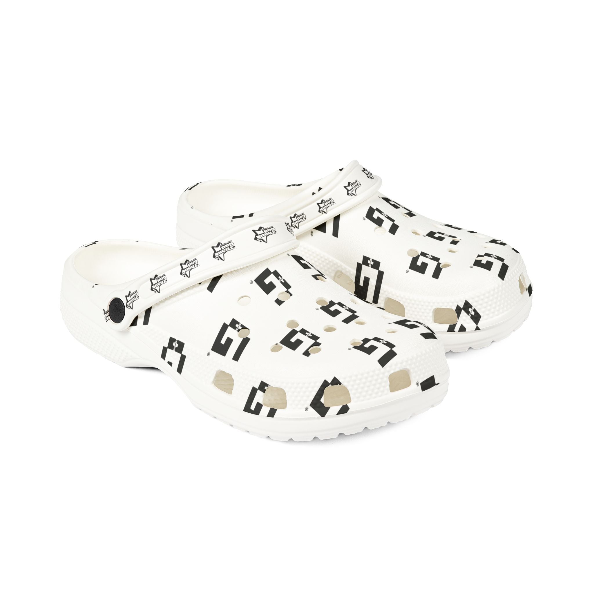 Monogram G Pattern EVA Foam Clogs — Lightweight Printed Slip‑Ons