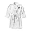 Embroidered Terry Shawl Robe — Cozy Spa Bathrobe with Chest Crest