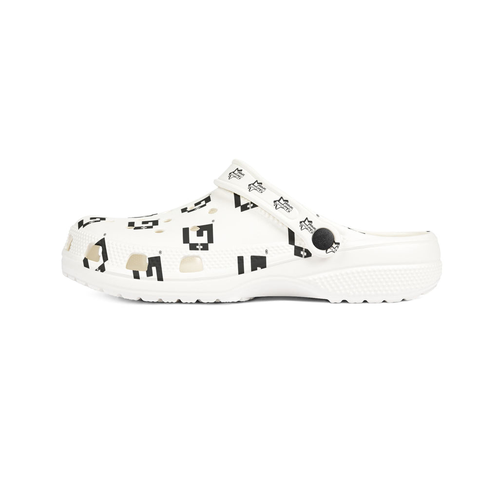 Monogram G Pattern EVA Foam Clogs — Lightweight Printed Slip‑Ons