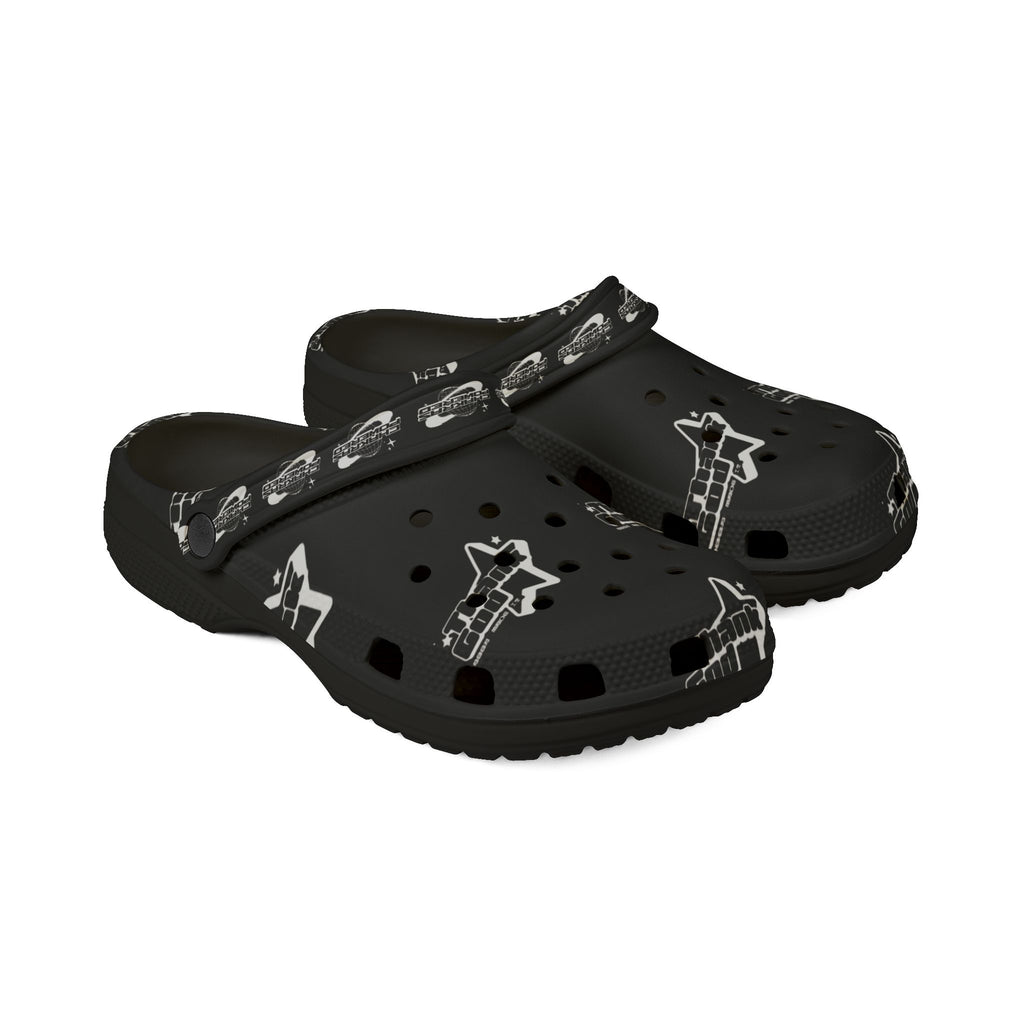 Black EVA Foam Clog Shoes — Thank God* logo Pattern