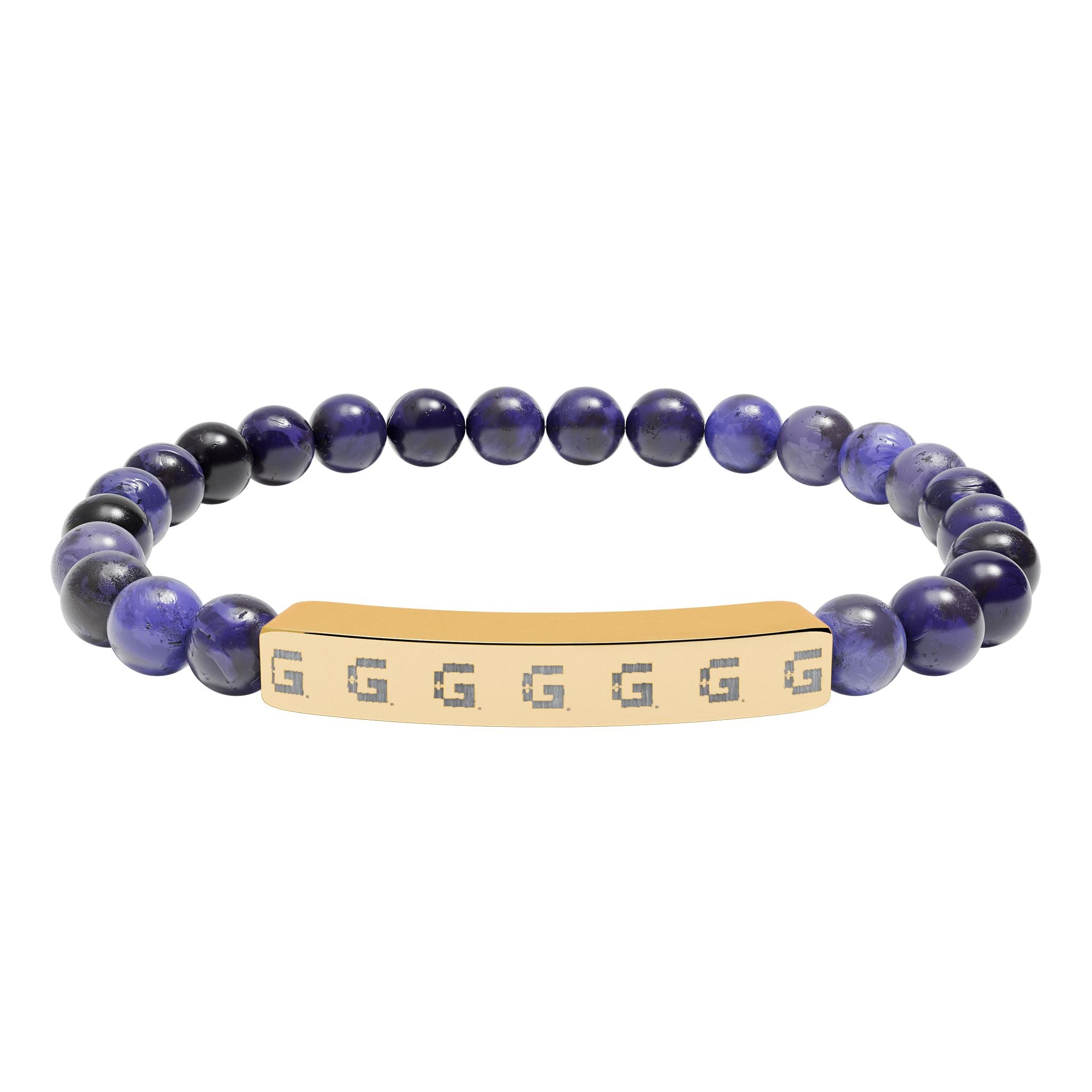 Copy of Engraved Natural Stone Stretch Bracelet — Bar Bead Bracelet