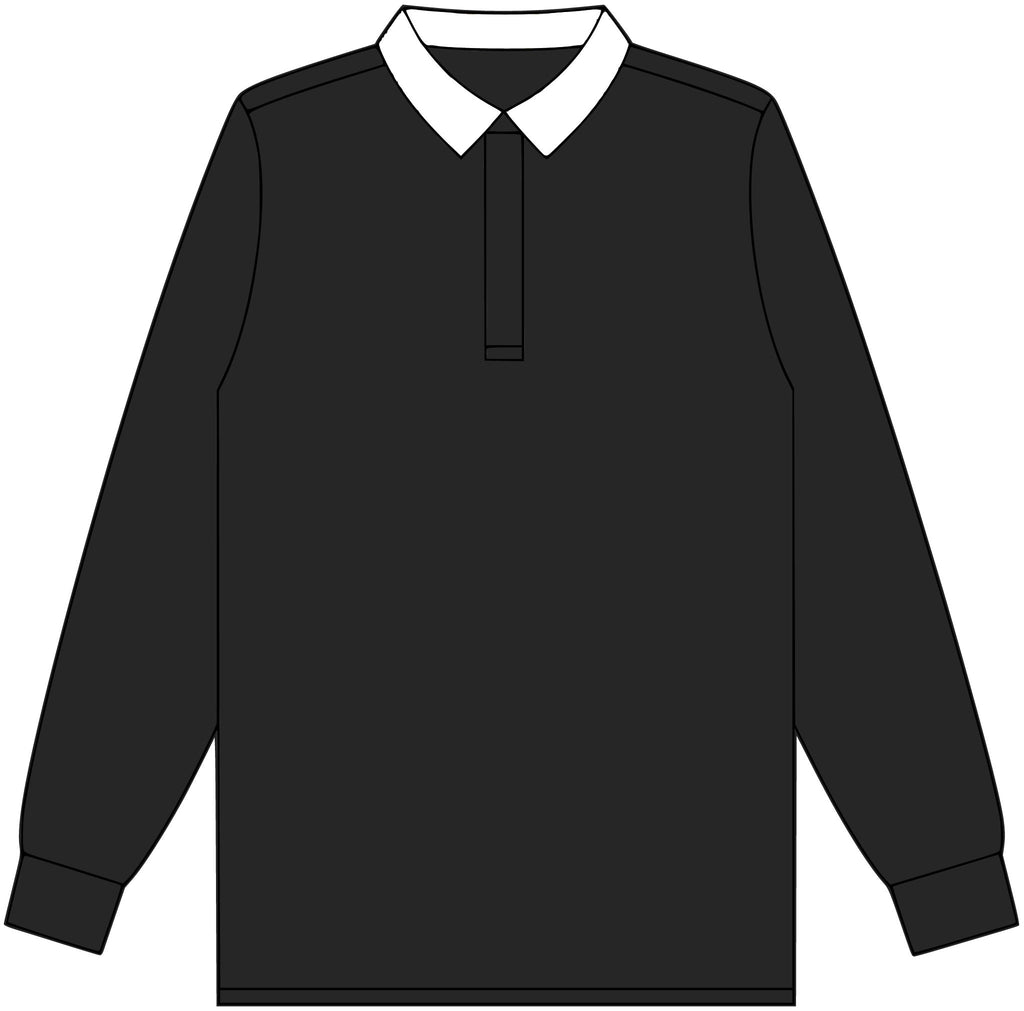 Classic Black Rugby Jersey — Long Sleeve Polo
