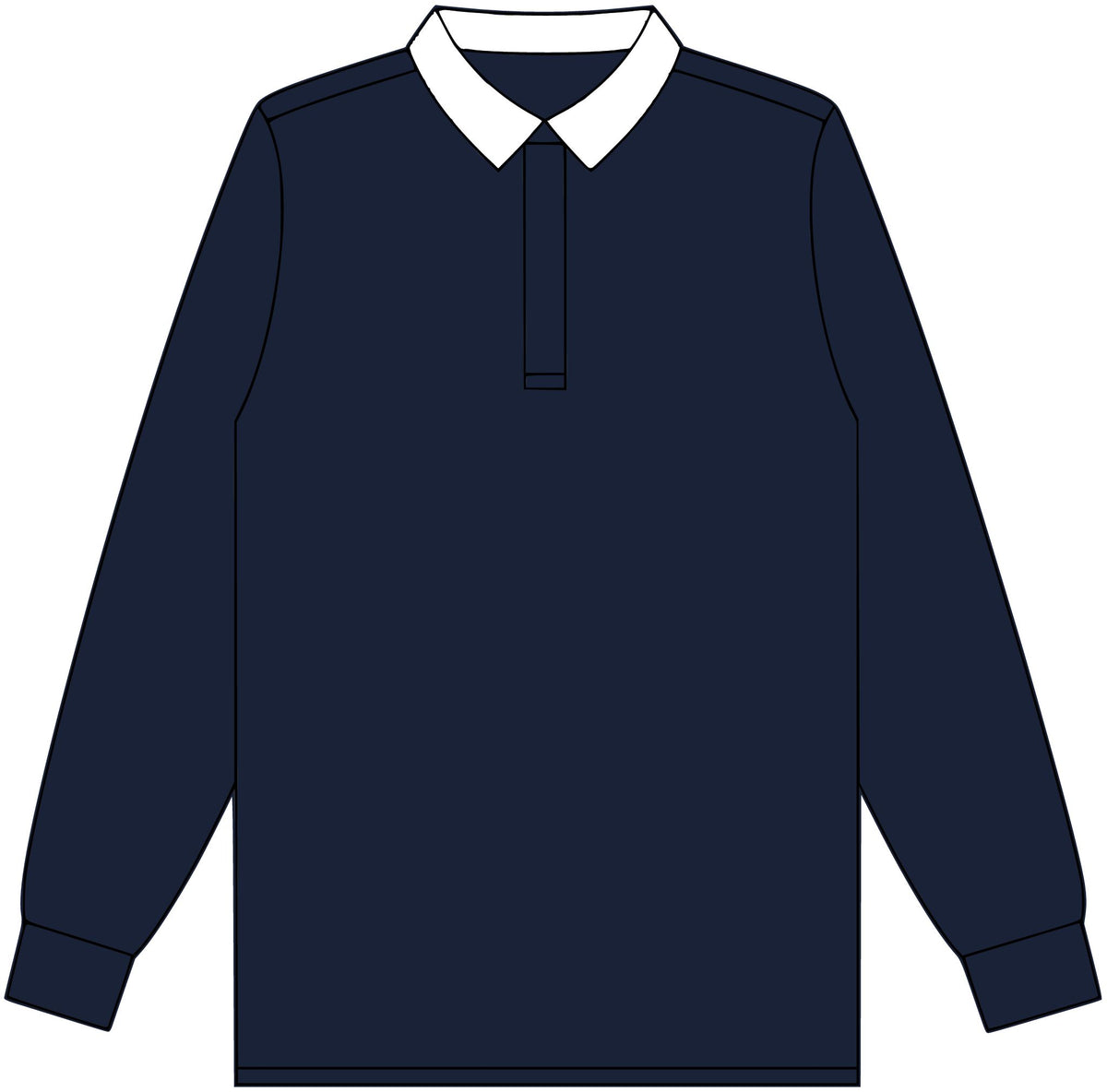 Classic Black Rugby Jersey — Long Sleeve Polo