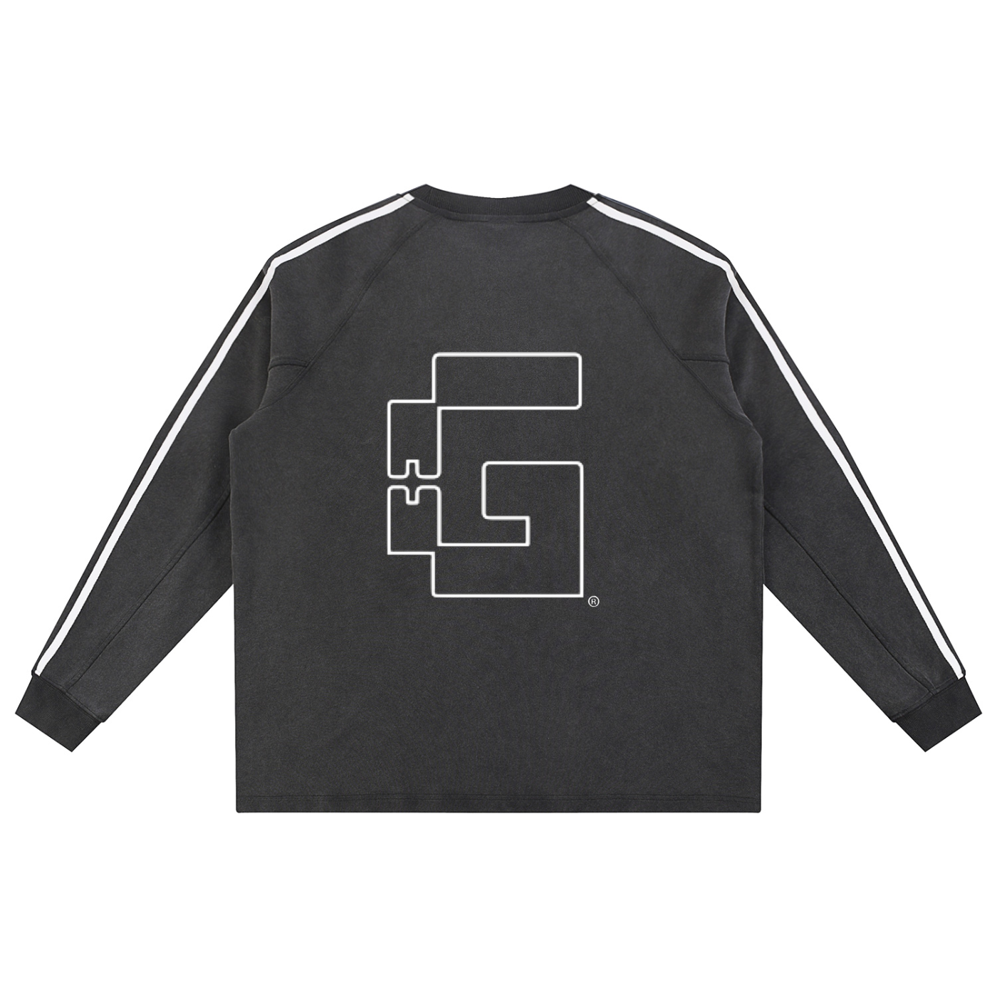 Snow‑Washed Contrast Tape Sweatshirt — +G’s Aligned Edition