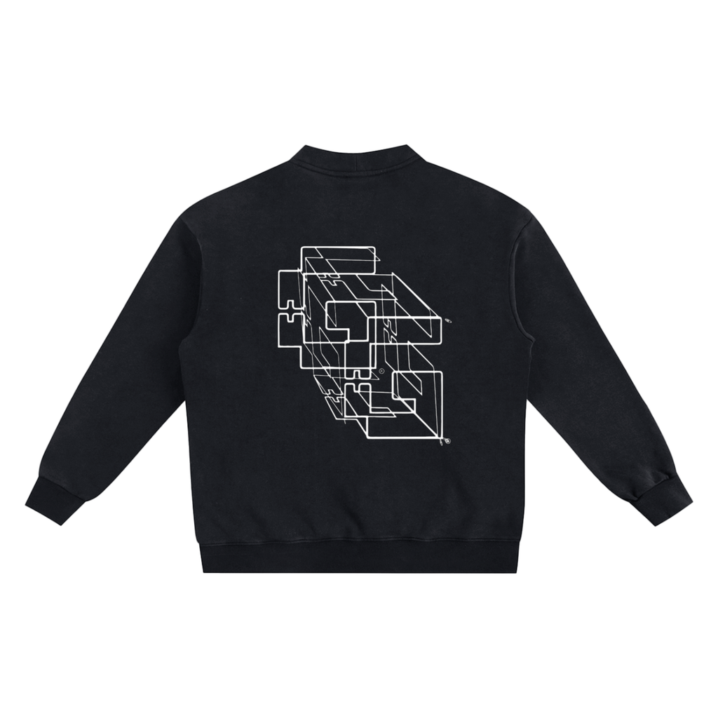 Snow‑Washed Sweat Cardigan — +G + 3G² Edition