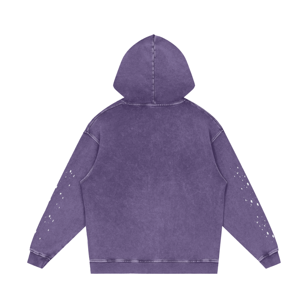 Snow‑Washed Loose Cotton Hoodie — Thank God* Edition