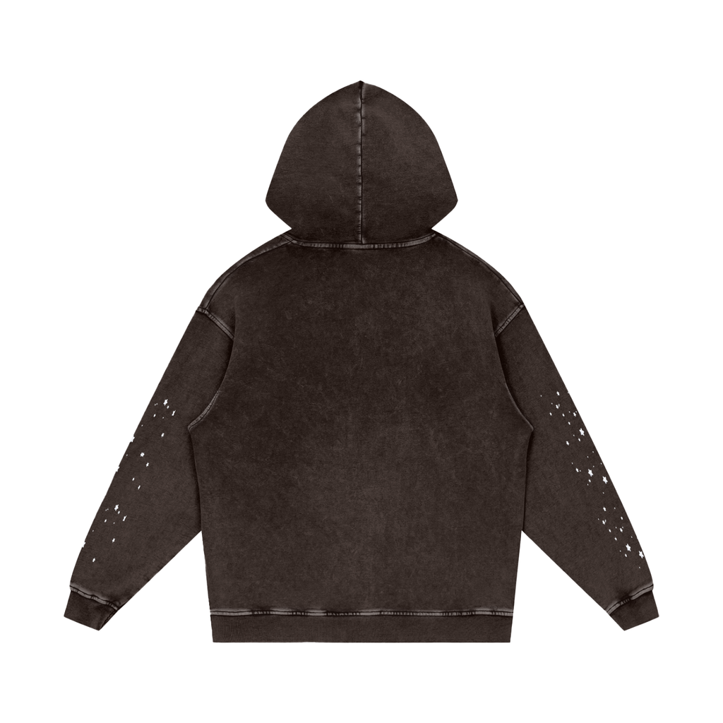 Snow‑Washed Loose Cotton Hoodie — Thank God* Edition