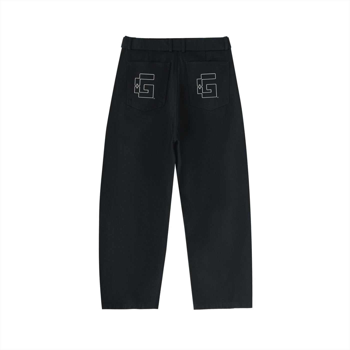 Belted Barrel‑Leg Chino Pants — +GAMI® Swoop Stamp Edition