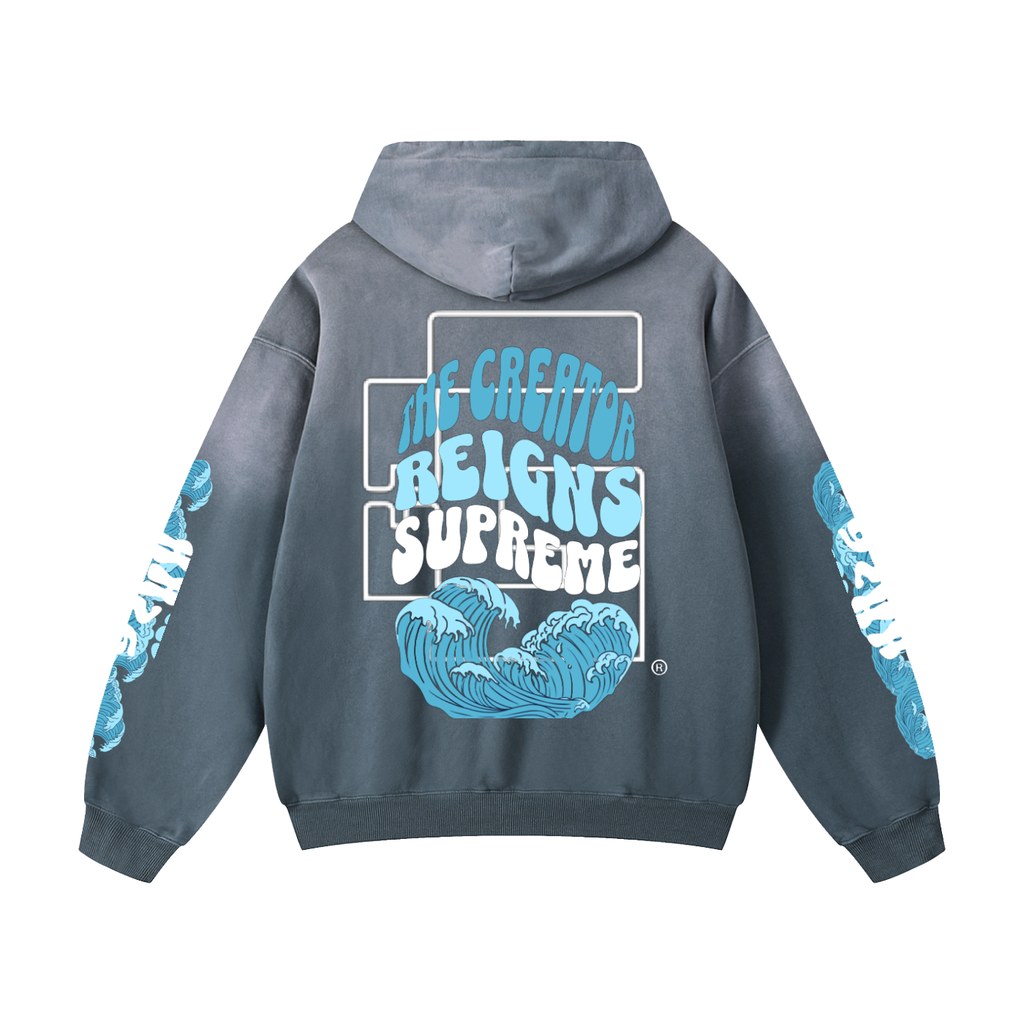 Heavyweight Sunfade Oversized Hoodie — +GAMI® Wrld Wave Edition