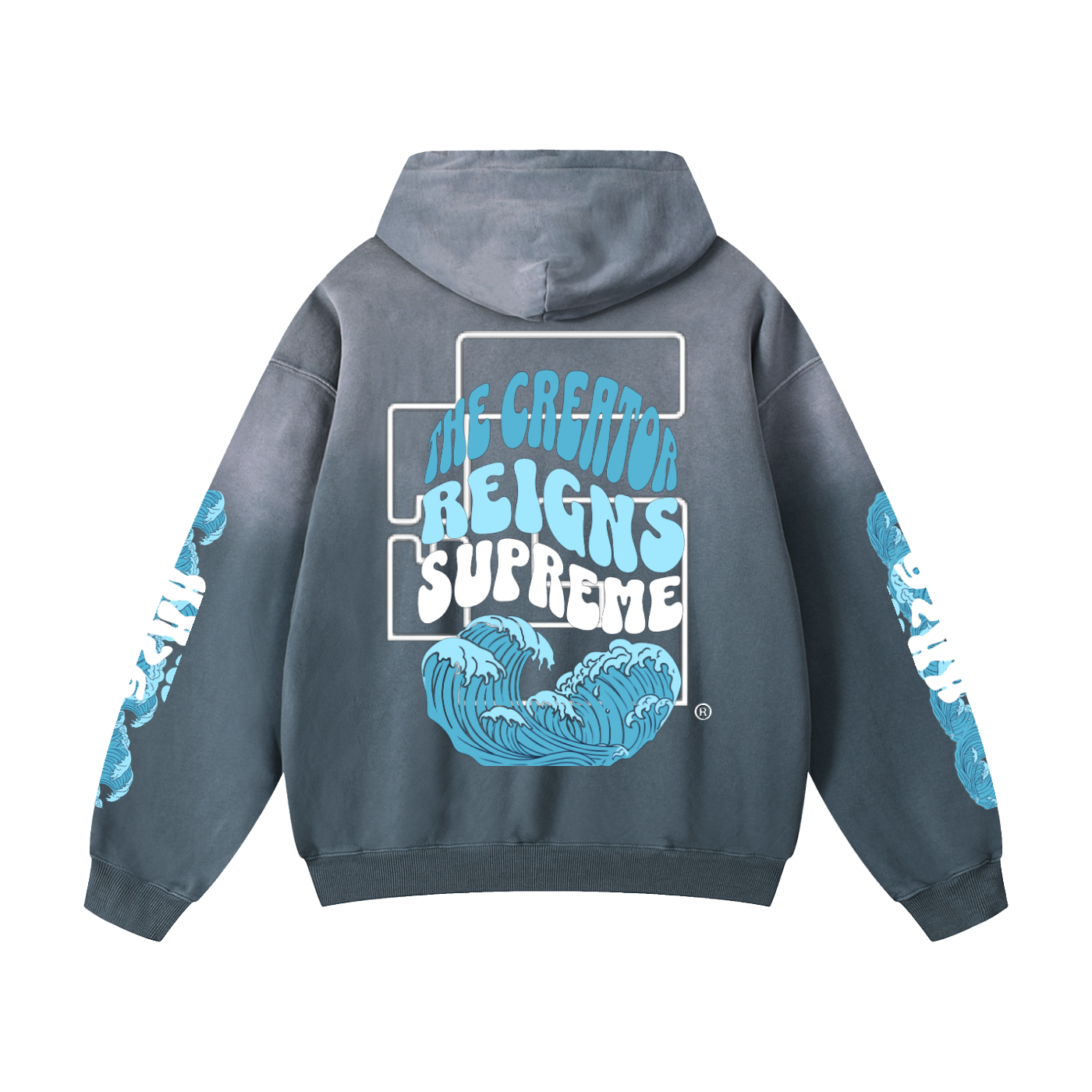 Heavyweight Sunfade Oversized Hoodie — +GAMI® Wrld Wave Edition