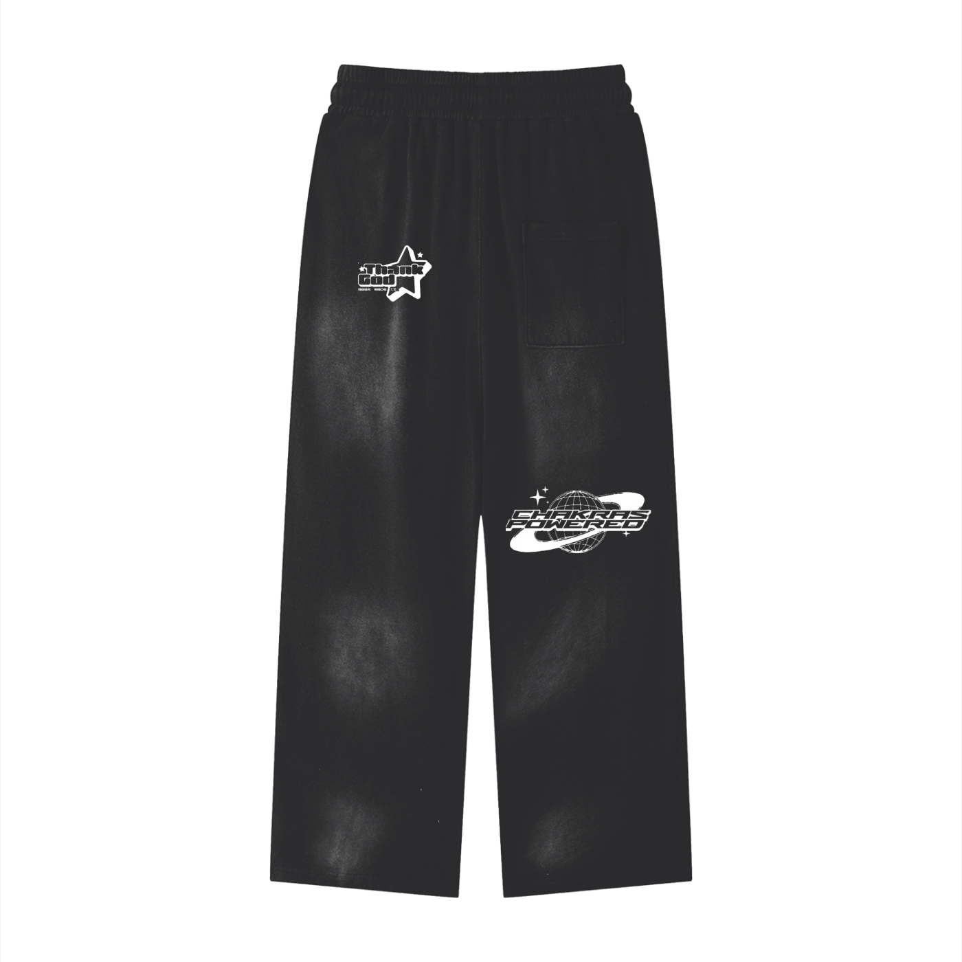 Sunfade Loose‑Fit Cotton Sweatpants — +G Swoop + Thank God* + Chakras Powered Edition