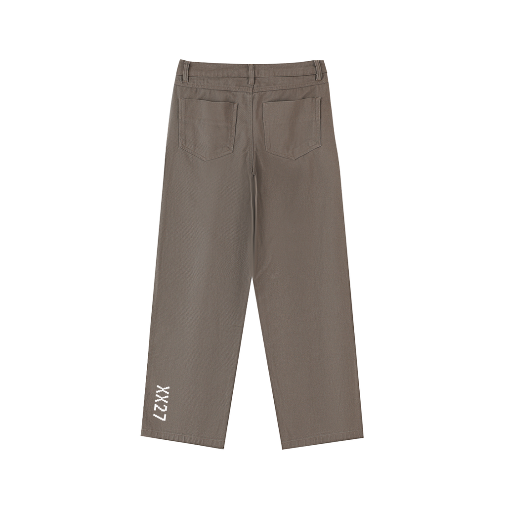 Heavyweight Cotton Straight‑Leg Pants — Broken Wishbones + XX27 Timestamp Edition