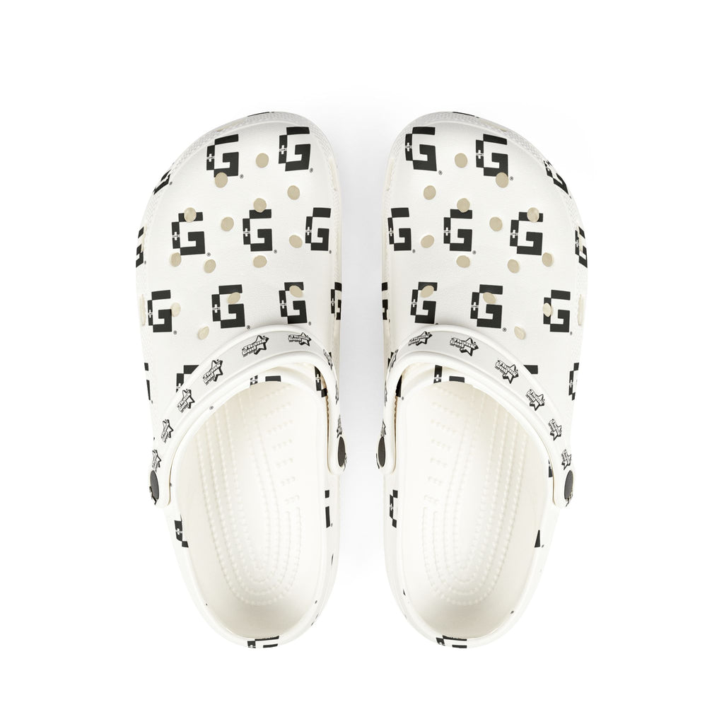 Monogram G Pattern EVA Foam Clogs — Lightweight Printed Slip‑Ons
