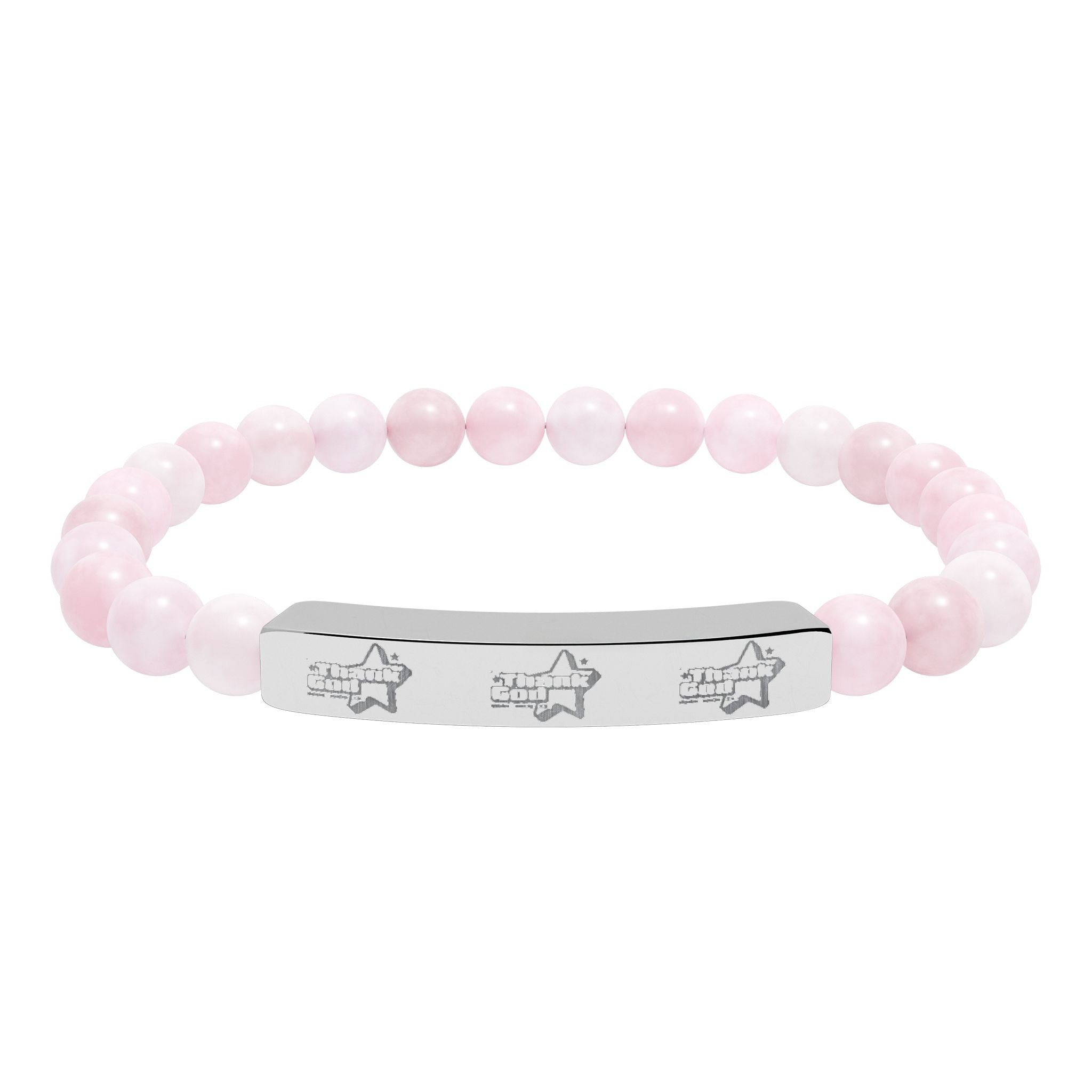 Copy of Engraved Natural Stone Stretch Bracelet — Bar Bead Bracelet
