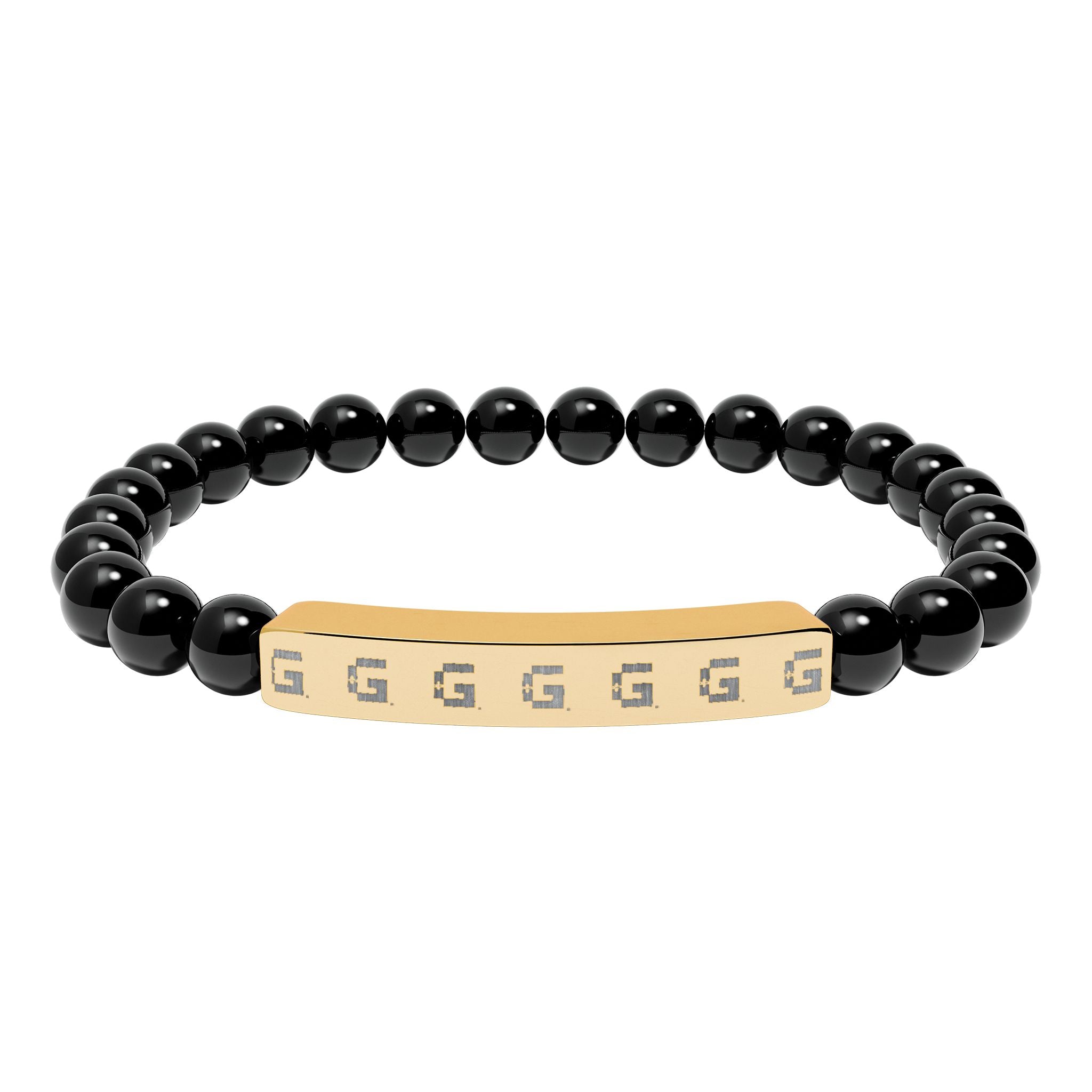Copy of Engraved Natural Stone Stretch Bracelet — Bar Bead Bracelet