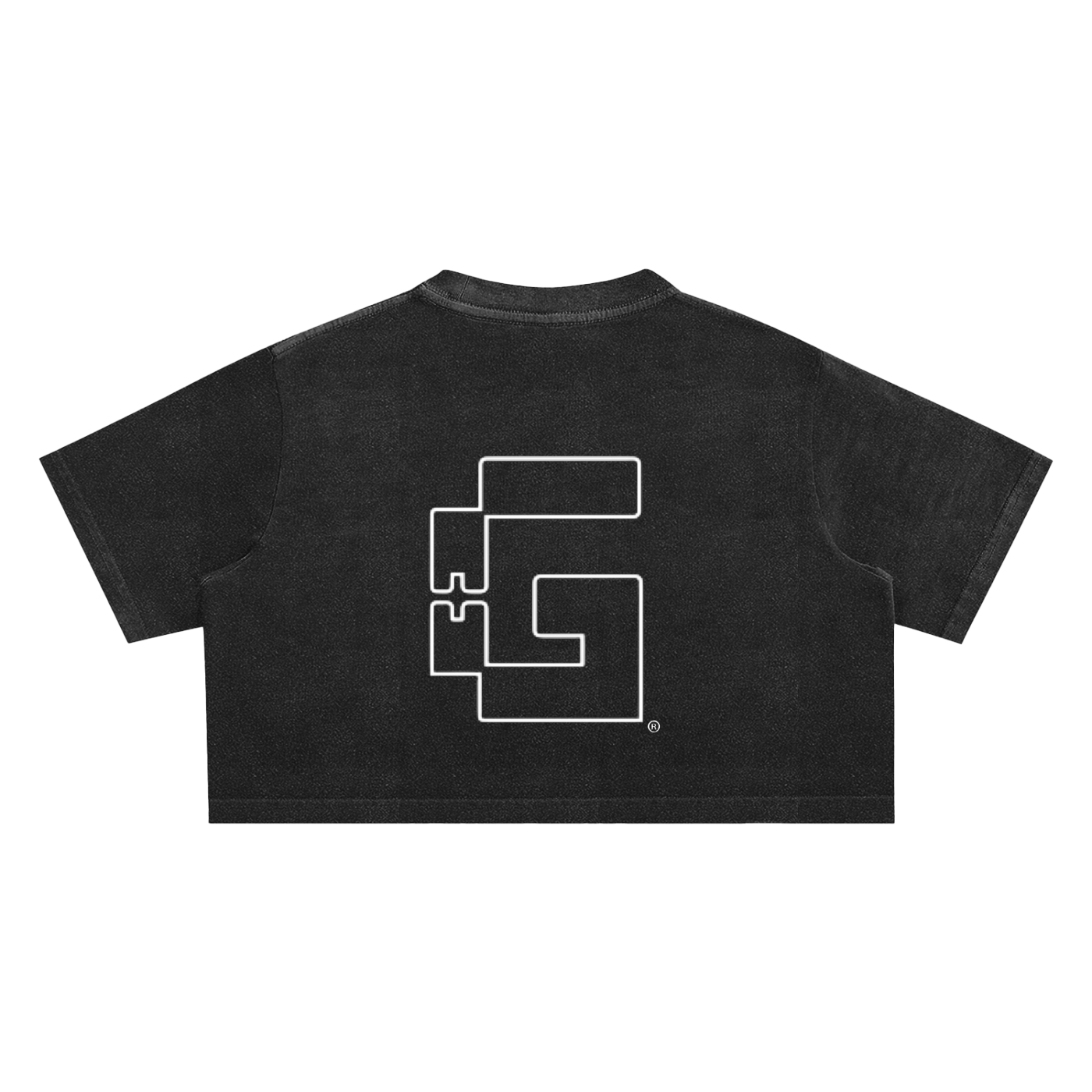 Thank God* logo Snow Washed Crop Top