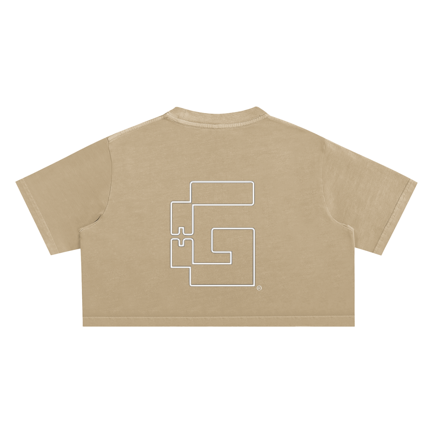 Thank God* logo Snow Washed Crop Top