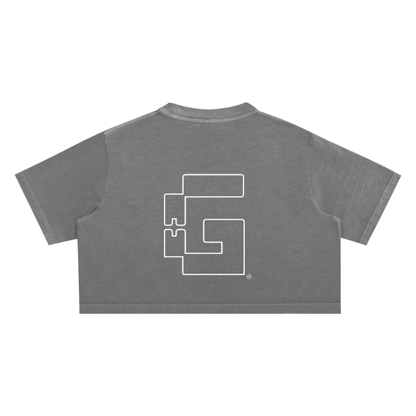 Thank God* logo Snow Washed Crop Top