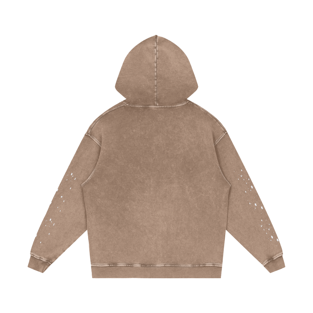 Snow‑Washed Loose Cotton Hoodie — Thank God* Edition
