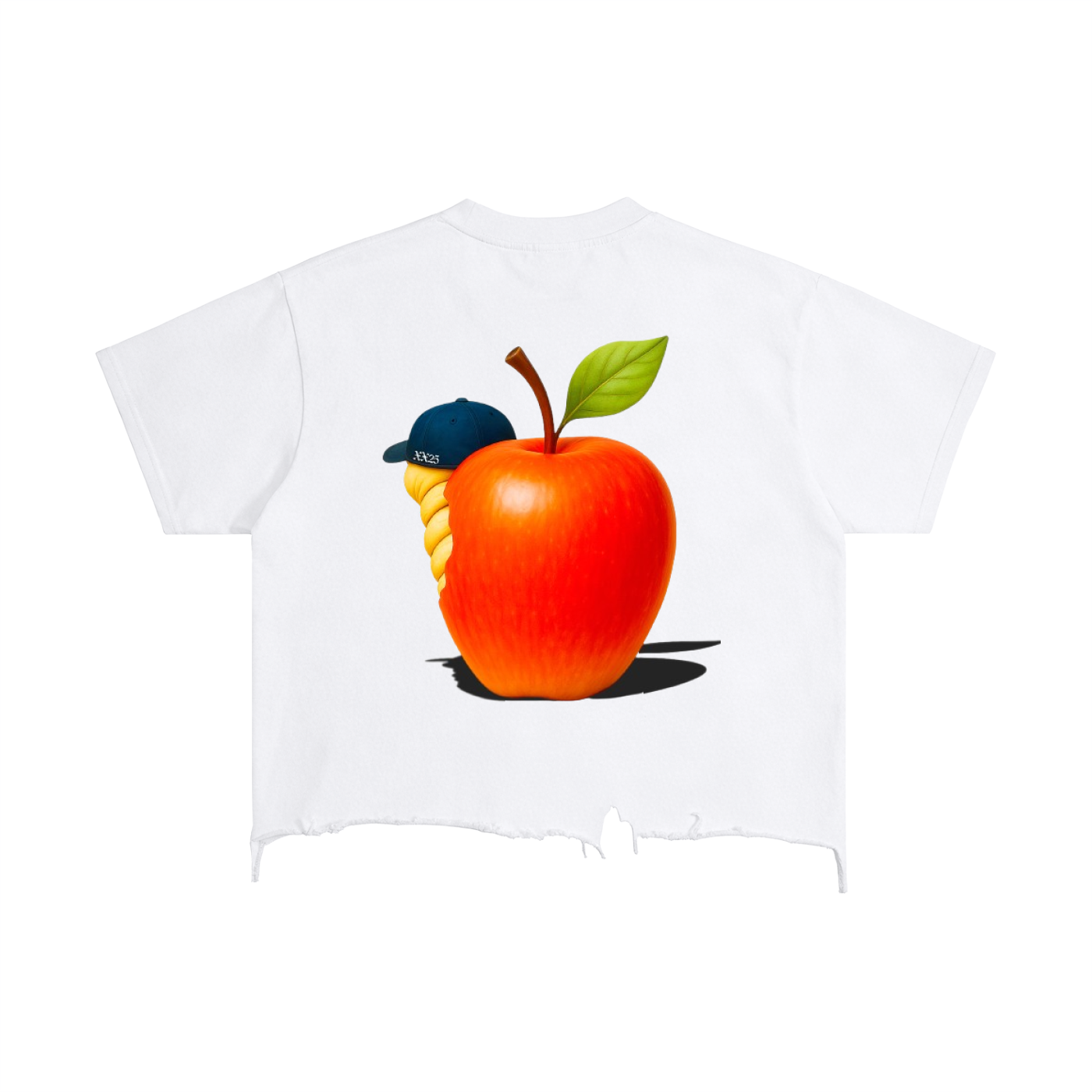 Vintage Wash Boxy Distressed Hem Tee — Big App Worm “Make It Anywhere” Edition