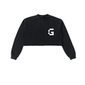 Snow‑Washed Raw‑Edge Cropped Sweatshirt — +G’s Aligned Edition