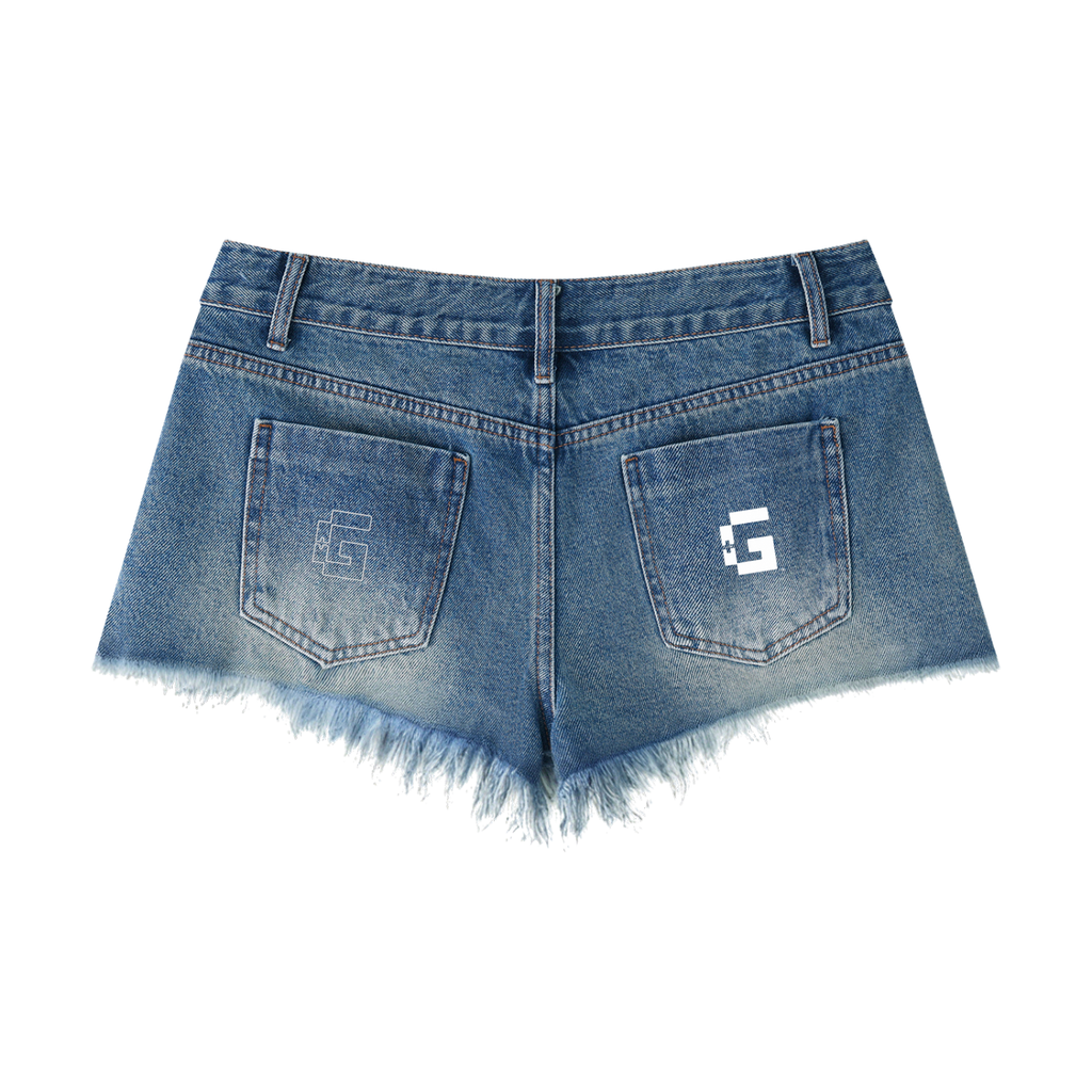 Women's Vintage Wash Raw Hem Denim Shorts