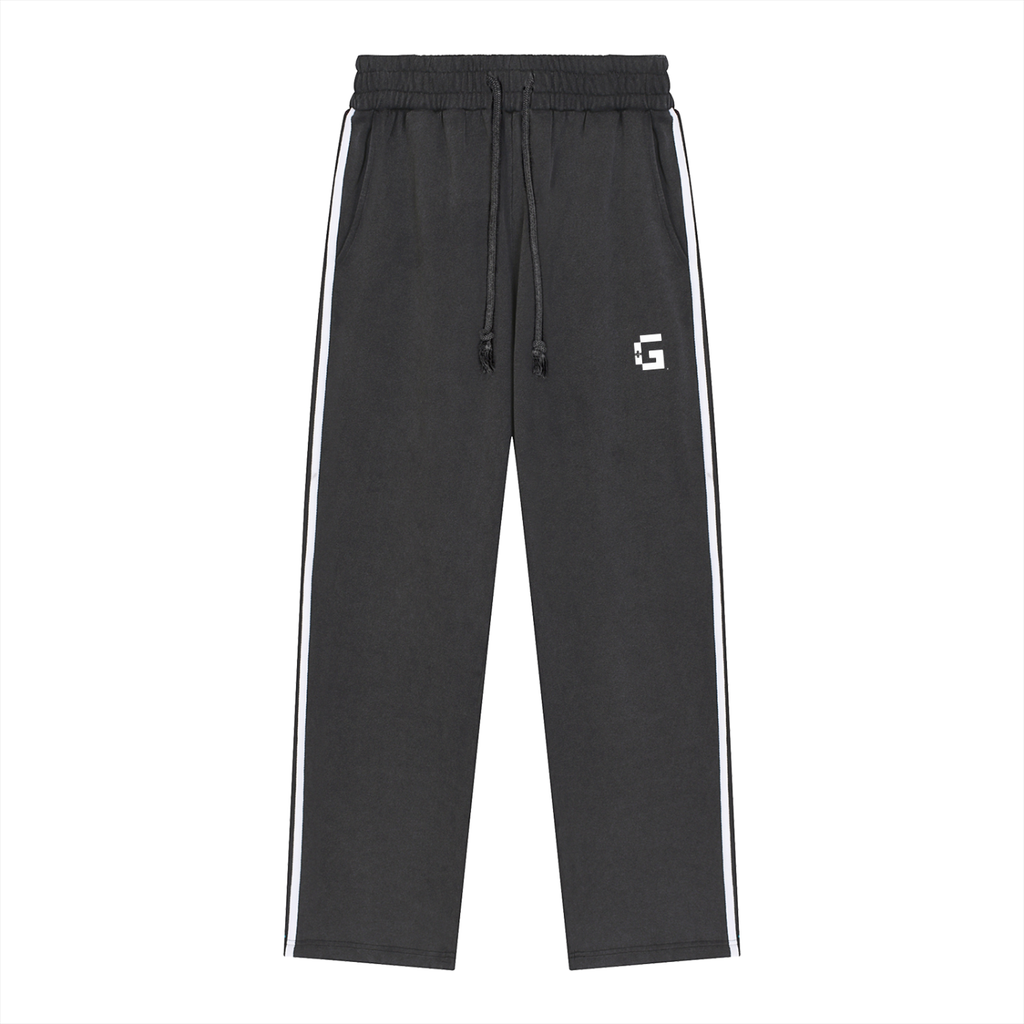Snow‑Washed Contrast Tape Sweatpants — +G + XX Timestamp Edition