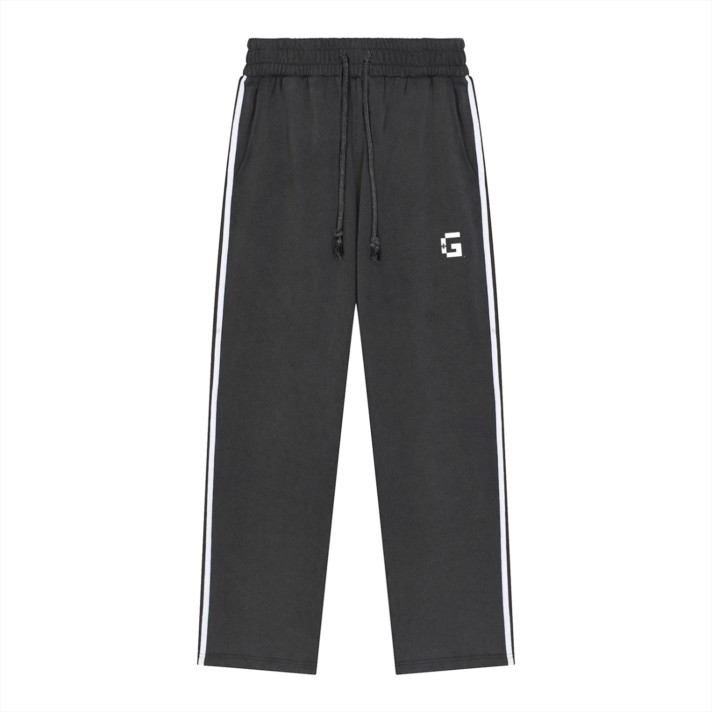 Snow‑Washed Contrast Tape Sweatpants — +G + XX Timestamp Edition