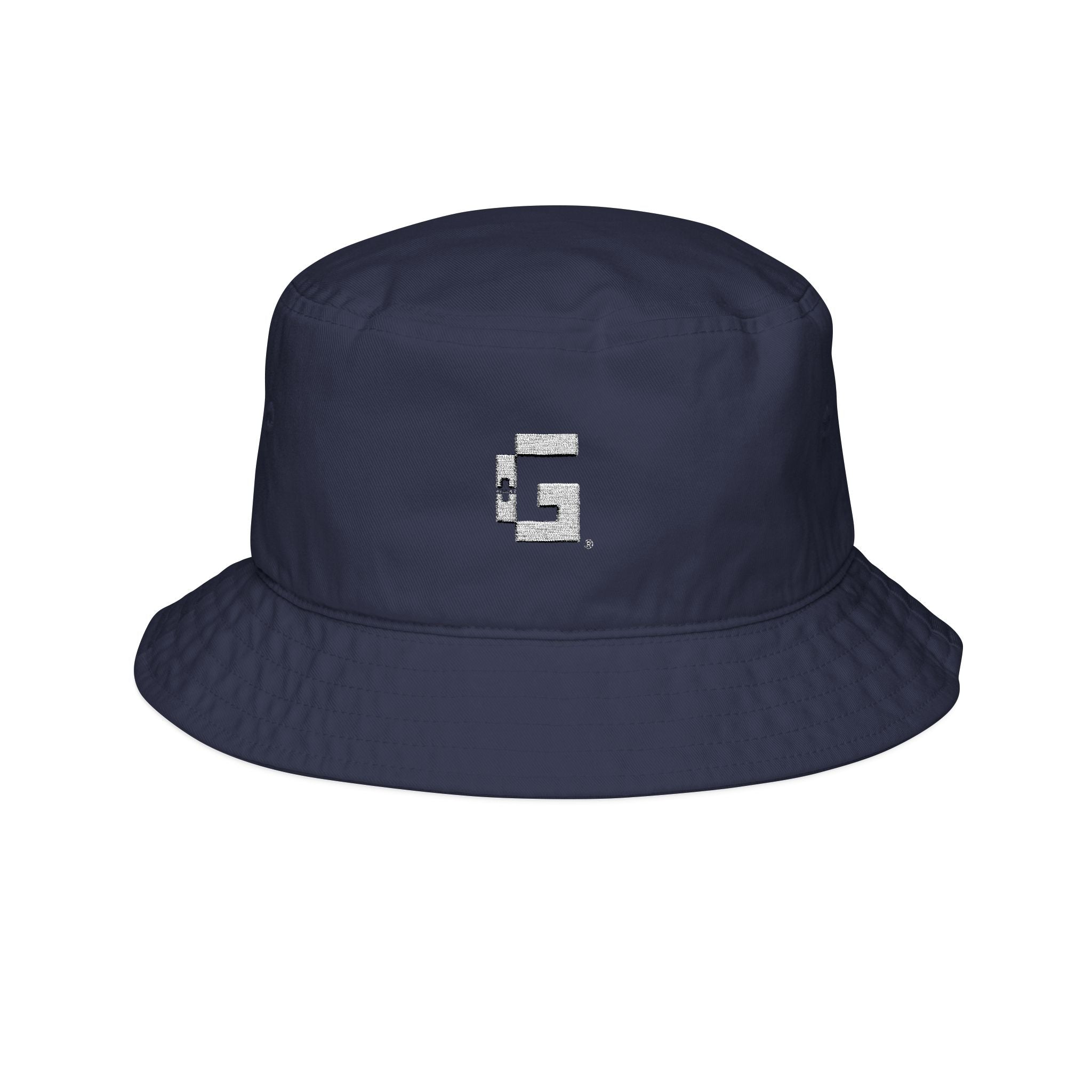 Embroidered '+G' Icon logo Bucket Hat – Classic Navy Casual Sun Hat