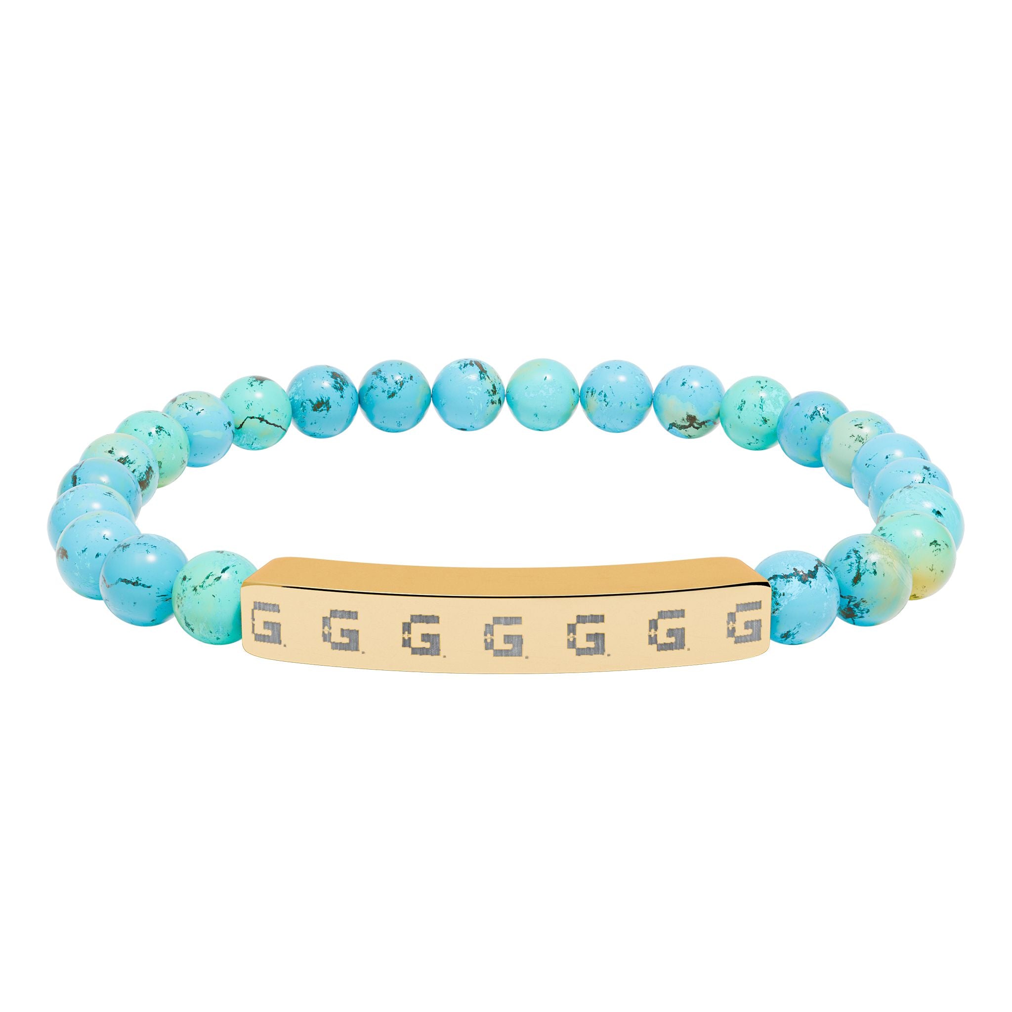 Copy of Engraved Natural Stone Stretch Bracelet — Bar Bead Bracelet