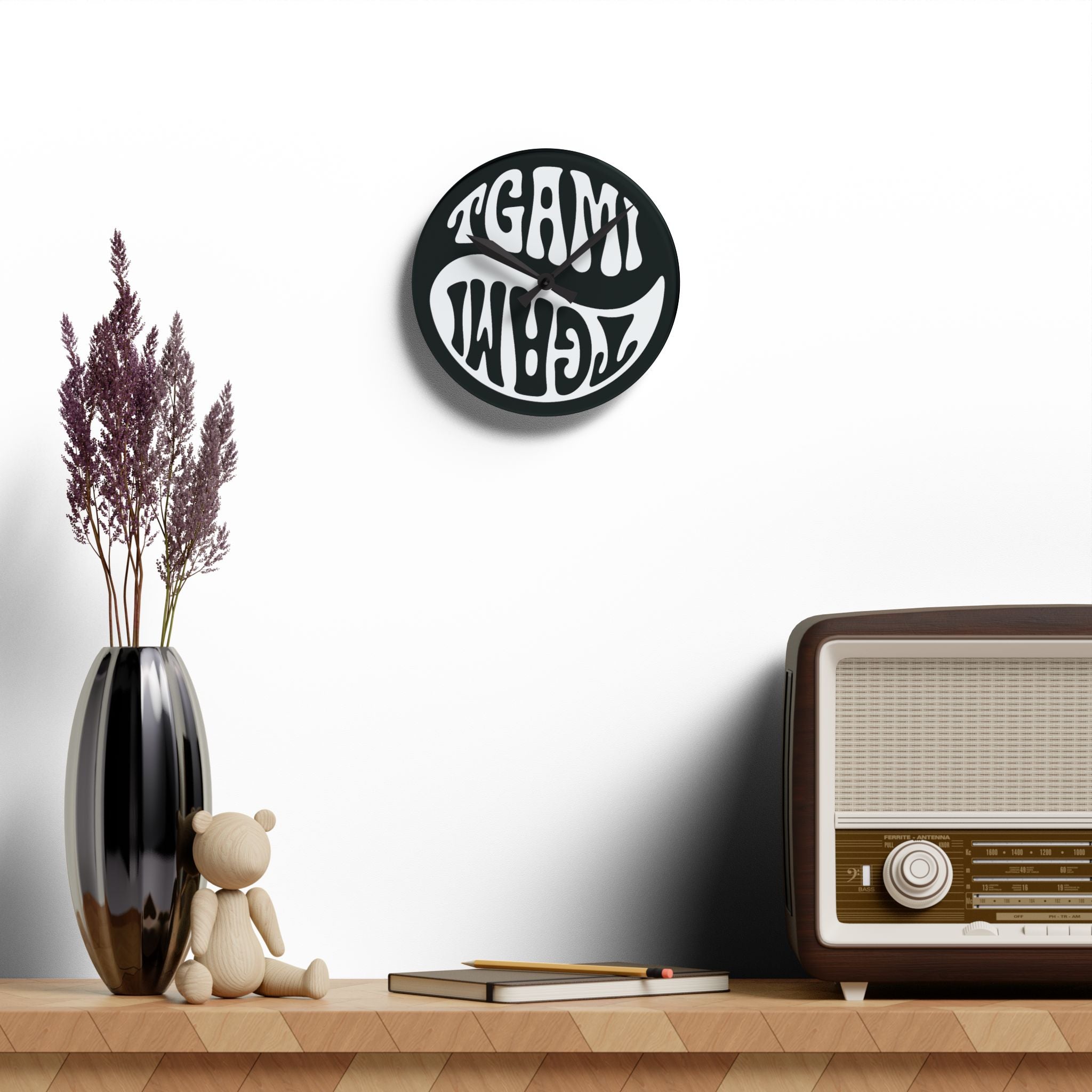 Balance Icon Logo Wall Clock – Intentional Timing