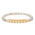 Copy of Engraved Natural Stone Stretch Bracelet — Bar Bead Bracelet