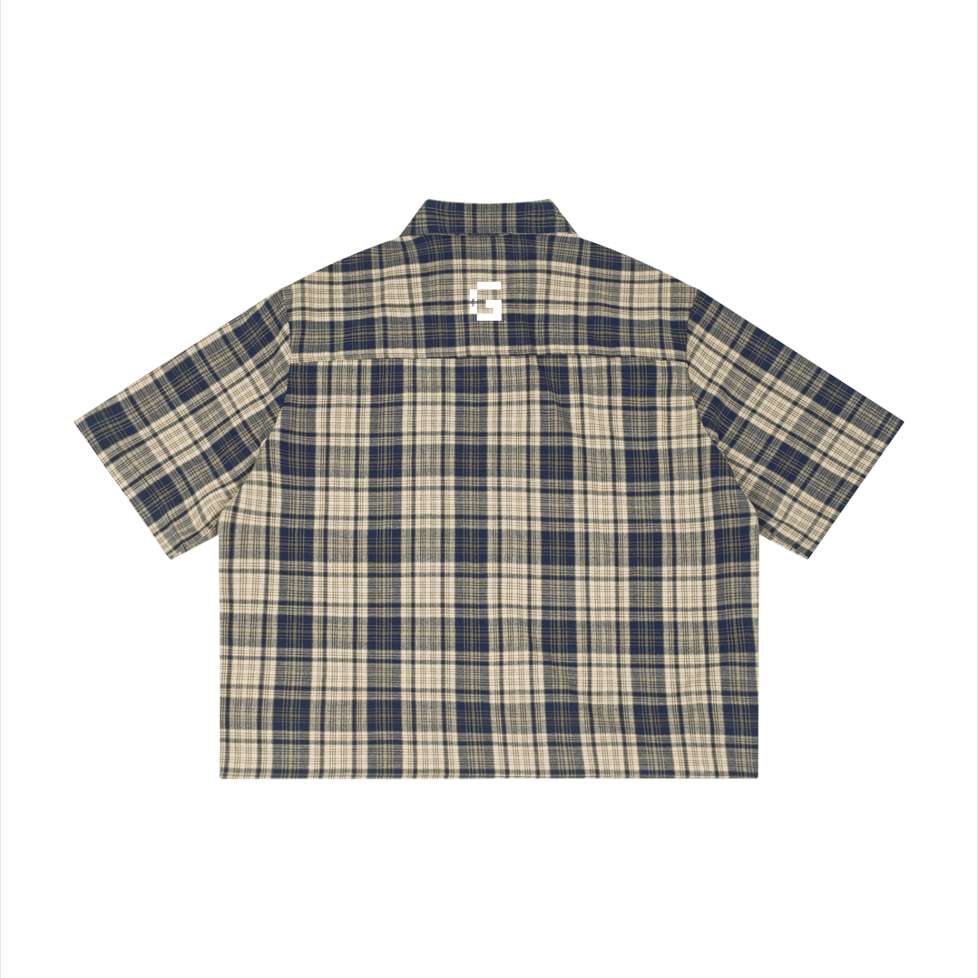 “Thank God*” Swoop logo Plaid Boxy S/S Shirt