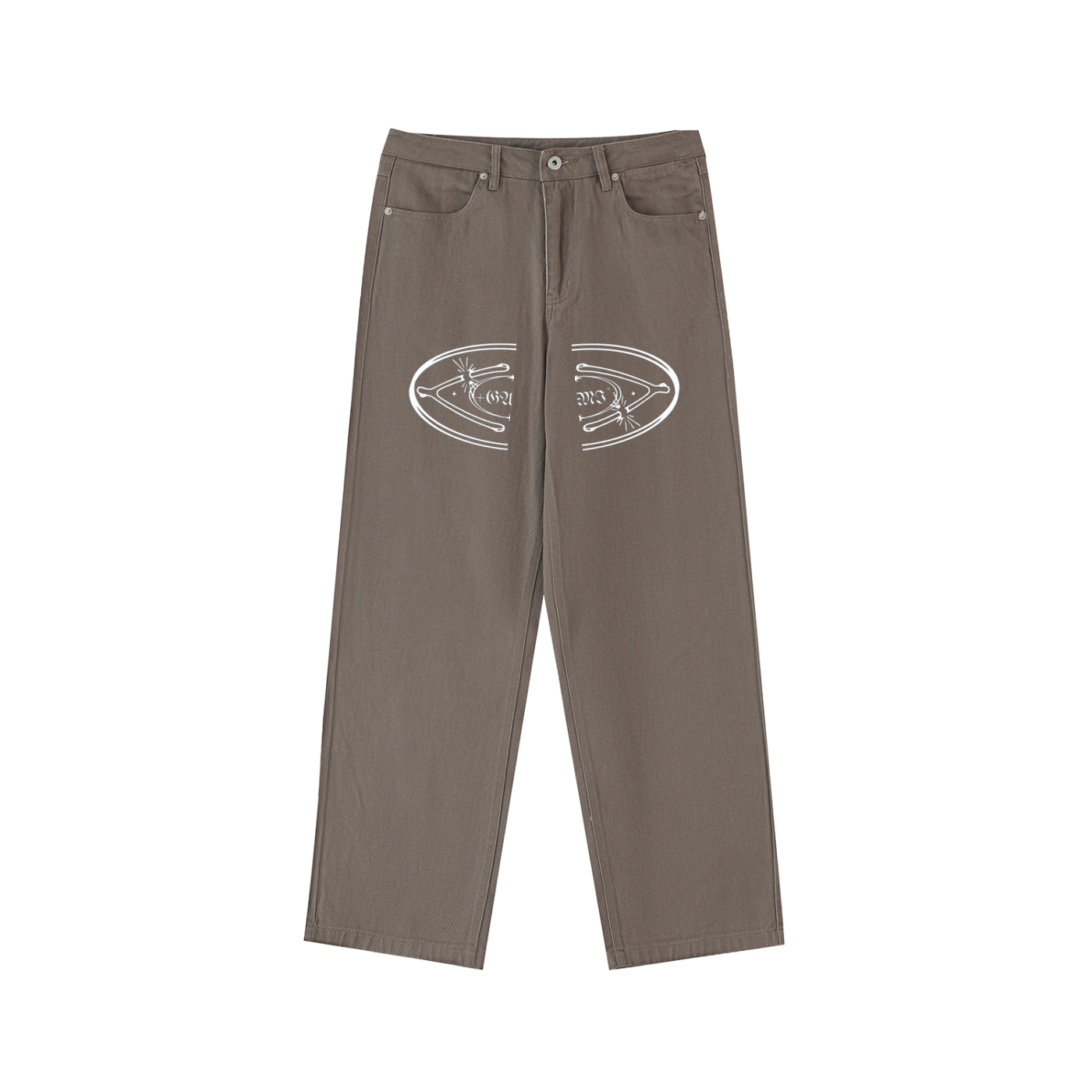 Heavyweight Cotton Straight‑Leg Pants — Broken Wishbones + XX27 Timestamp Edition