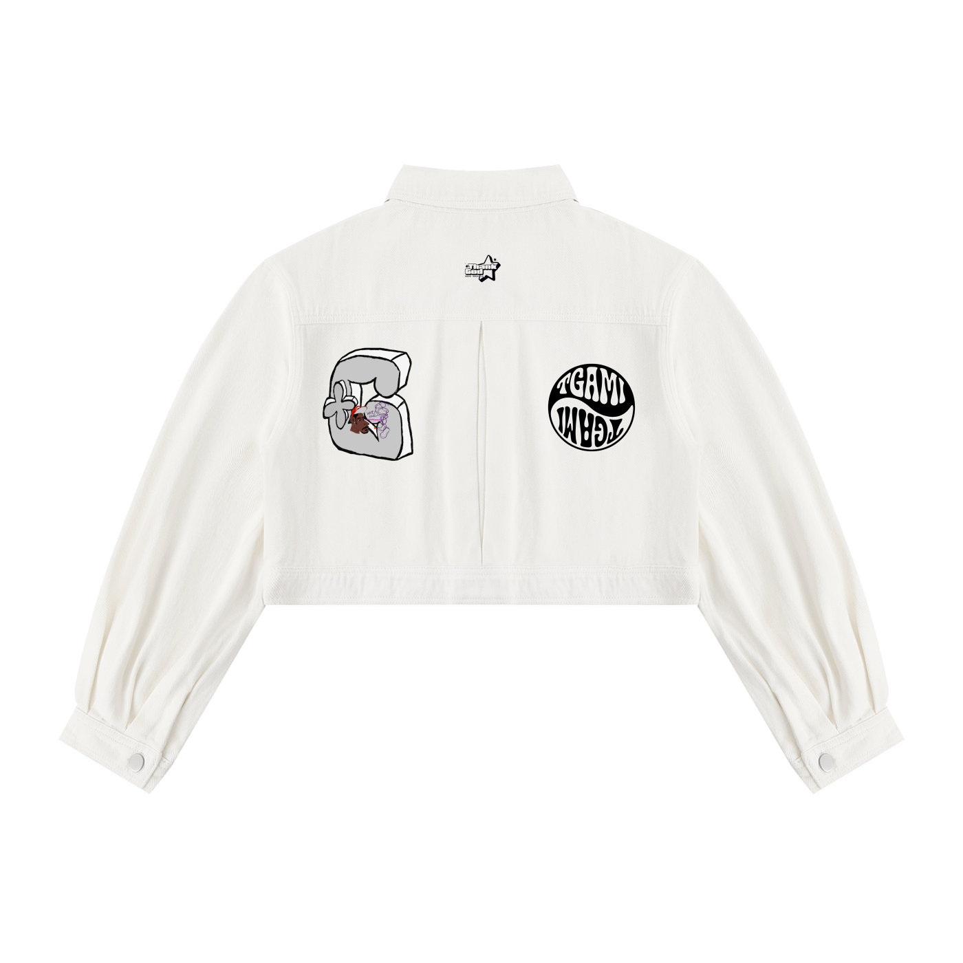 White Crop Denim Jacket