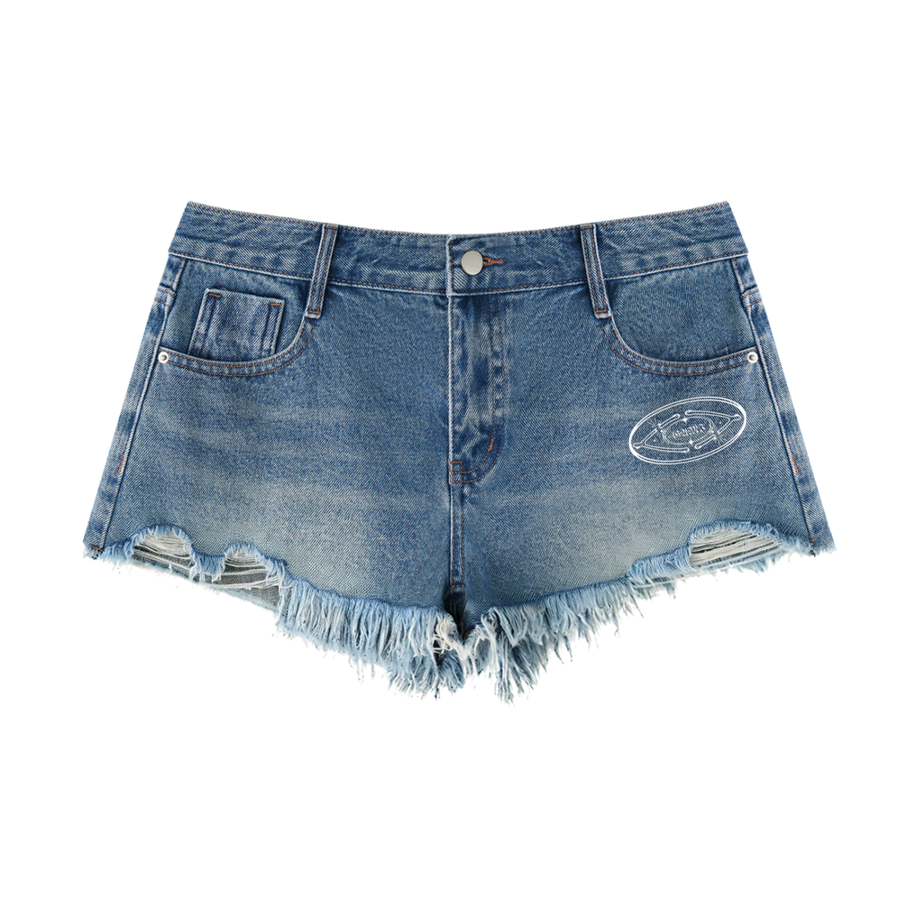 Women's Vintage Wash Raw Hem Denim Shorts