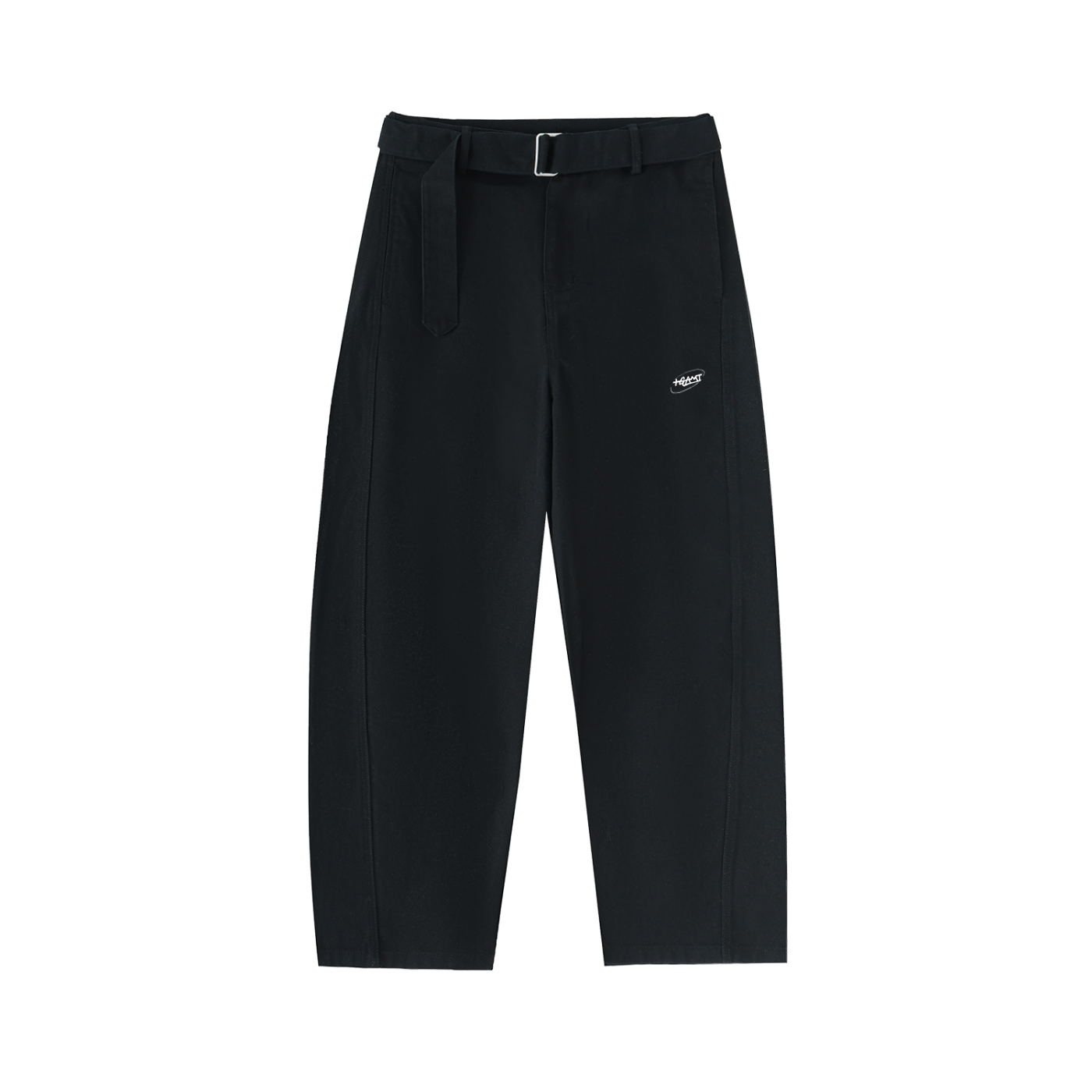 Belted Barrel‑Leg Chino Pants — +GAMI® Swoop Stamp Edition