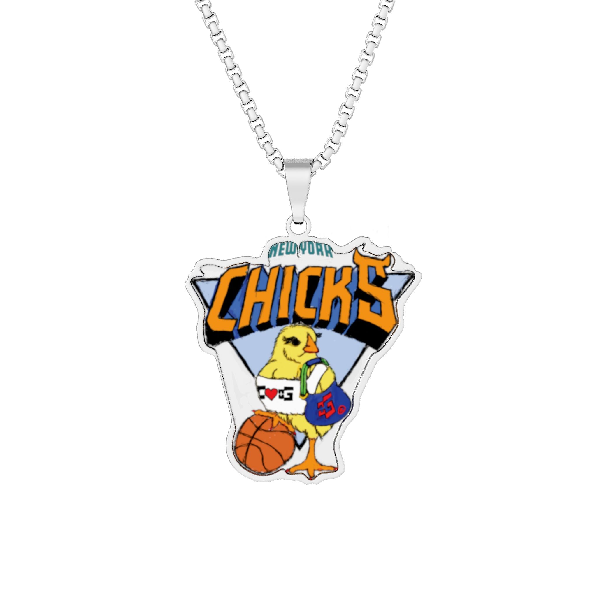 Custom Necklace — “Chicks” Basketball Team Charm