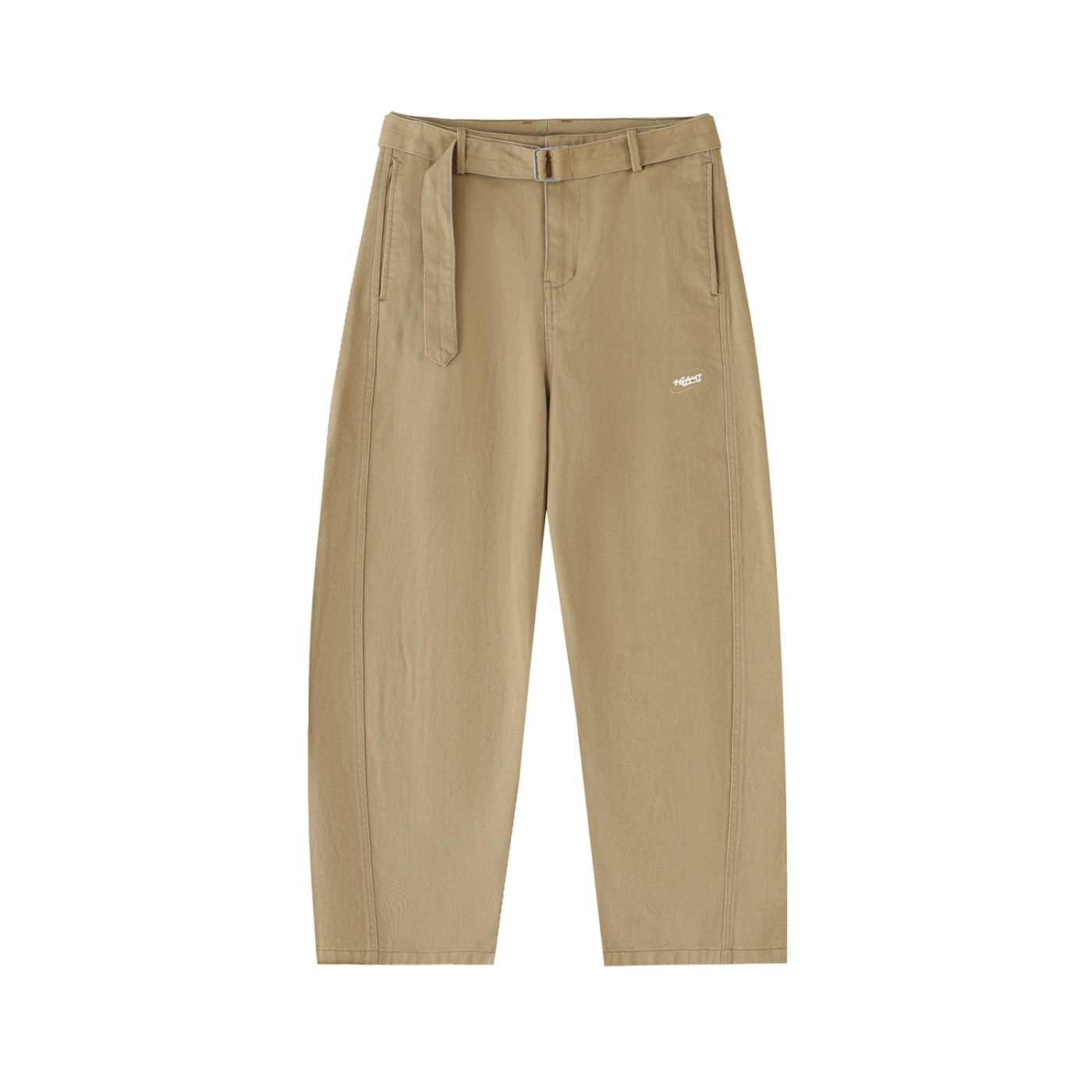 Belted Barrel‑Leg Chino Pants — +GAMI® Swoop Stamp Edition