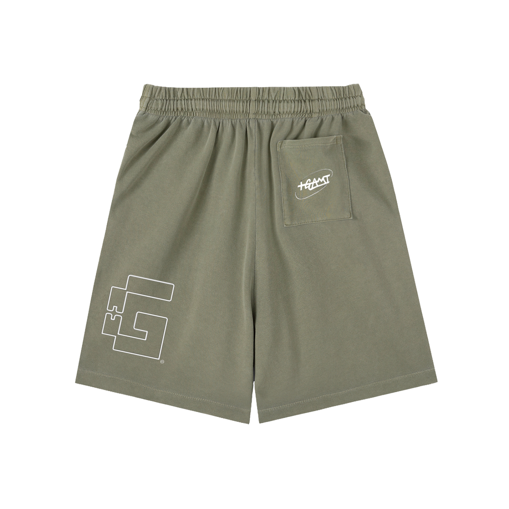“Tri‑Stamp” Vintage Wash Sweatshorts