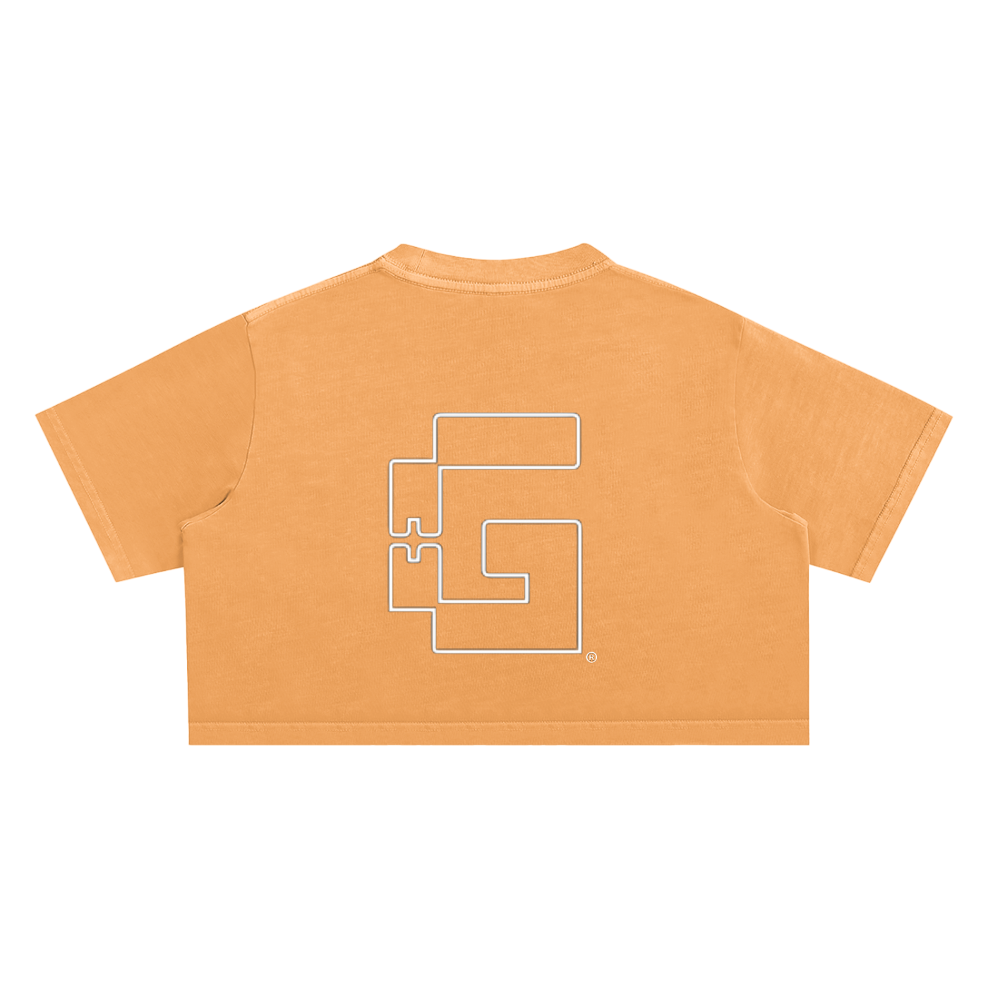 Thank God* logo Snow Washed Crop Top