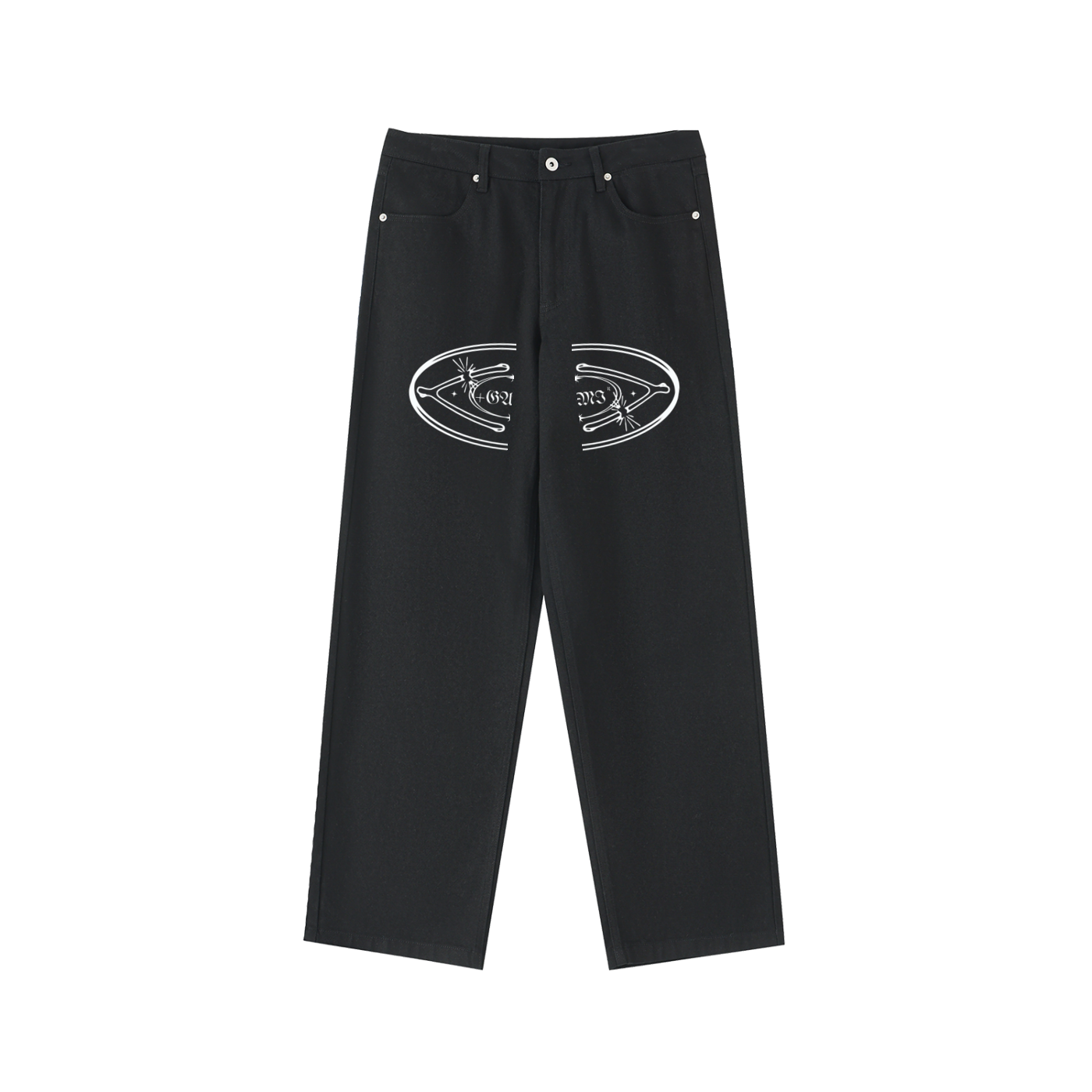Heavyweight Cotton Straight‑Leg Pants — Broken Wishbones + XX27 Timestamp Edition