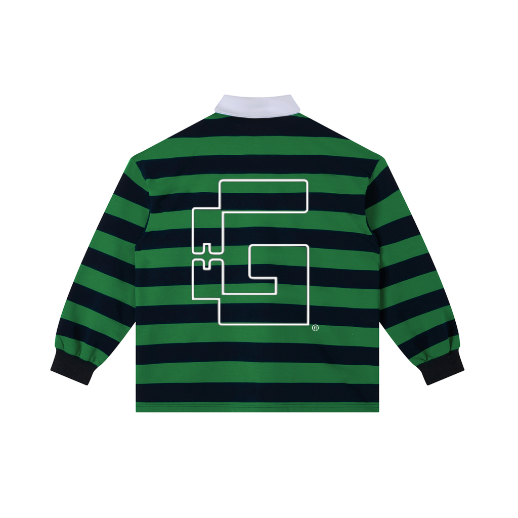 Green Navy Stripe Polo Shirt